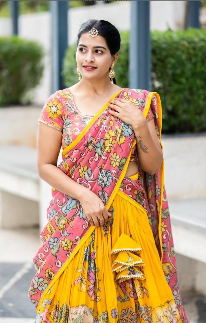 Kalamkari Lehenga Choli in cotton fabric