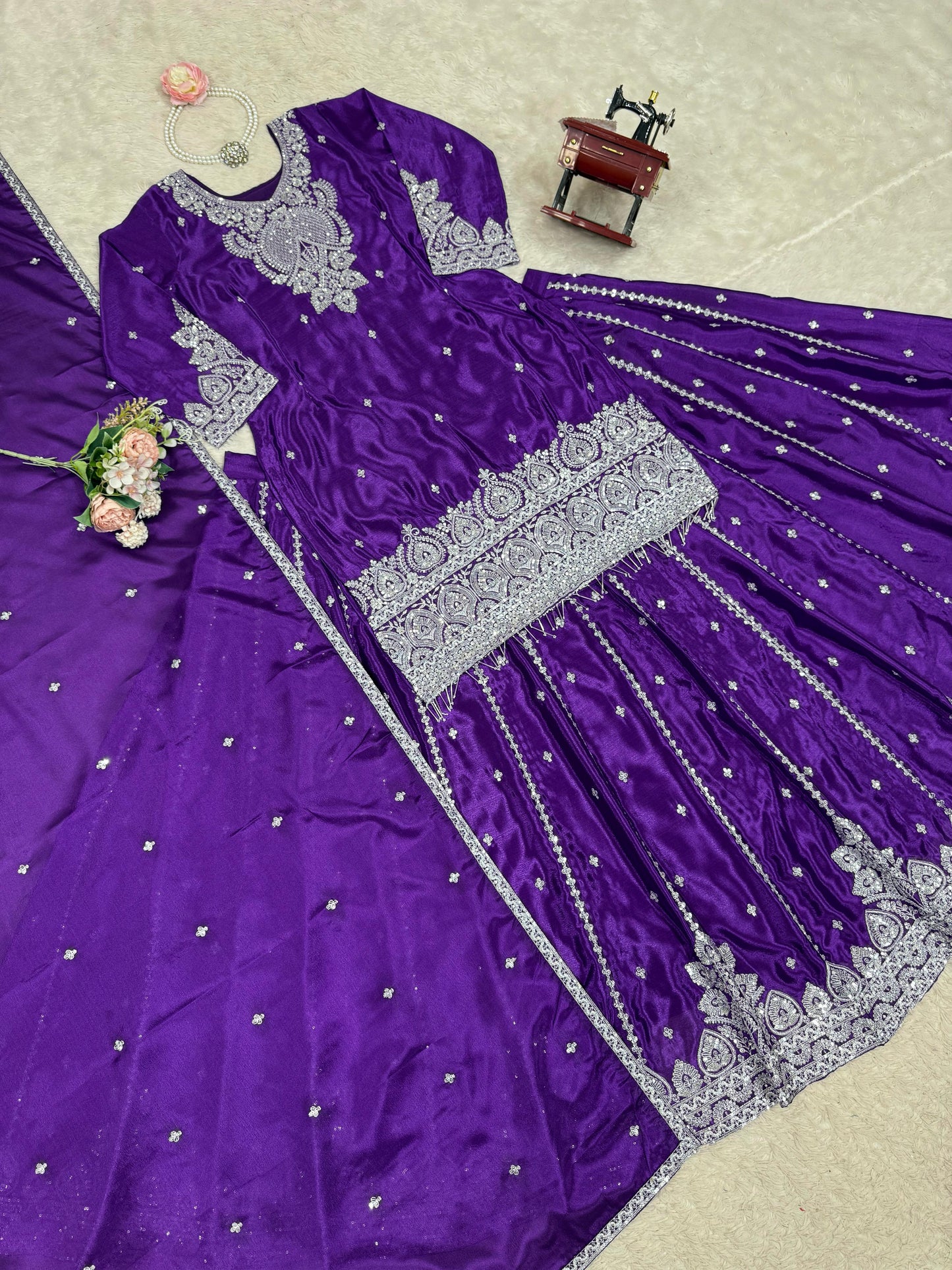Purple Color Beautiful Partywear lehenga choli