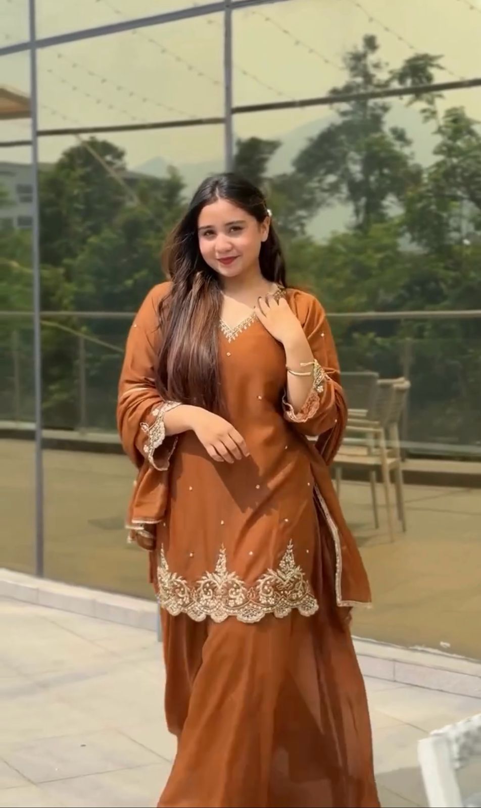 Golden Color Beautiful Partywear Dresss