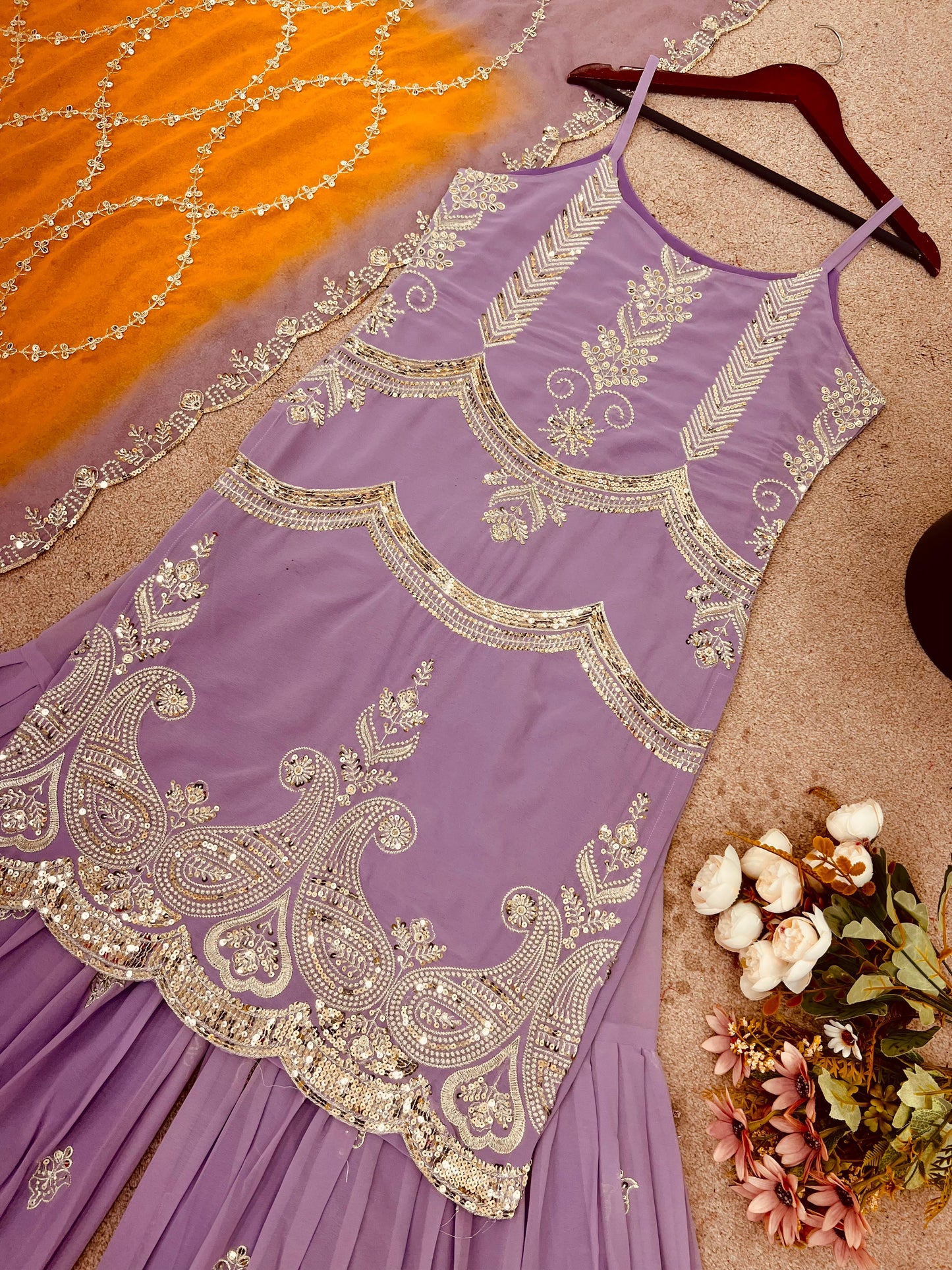 Purple Color Beautiful Sharara Dress