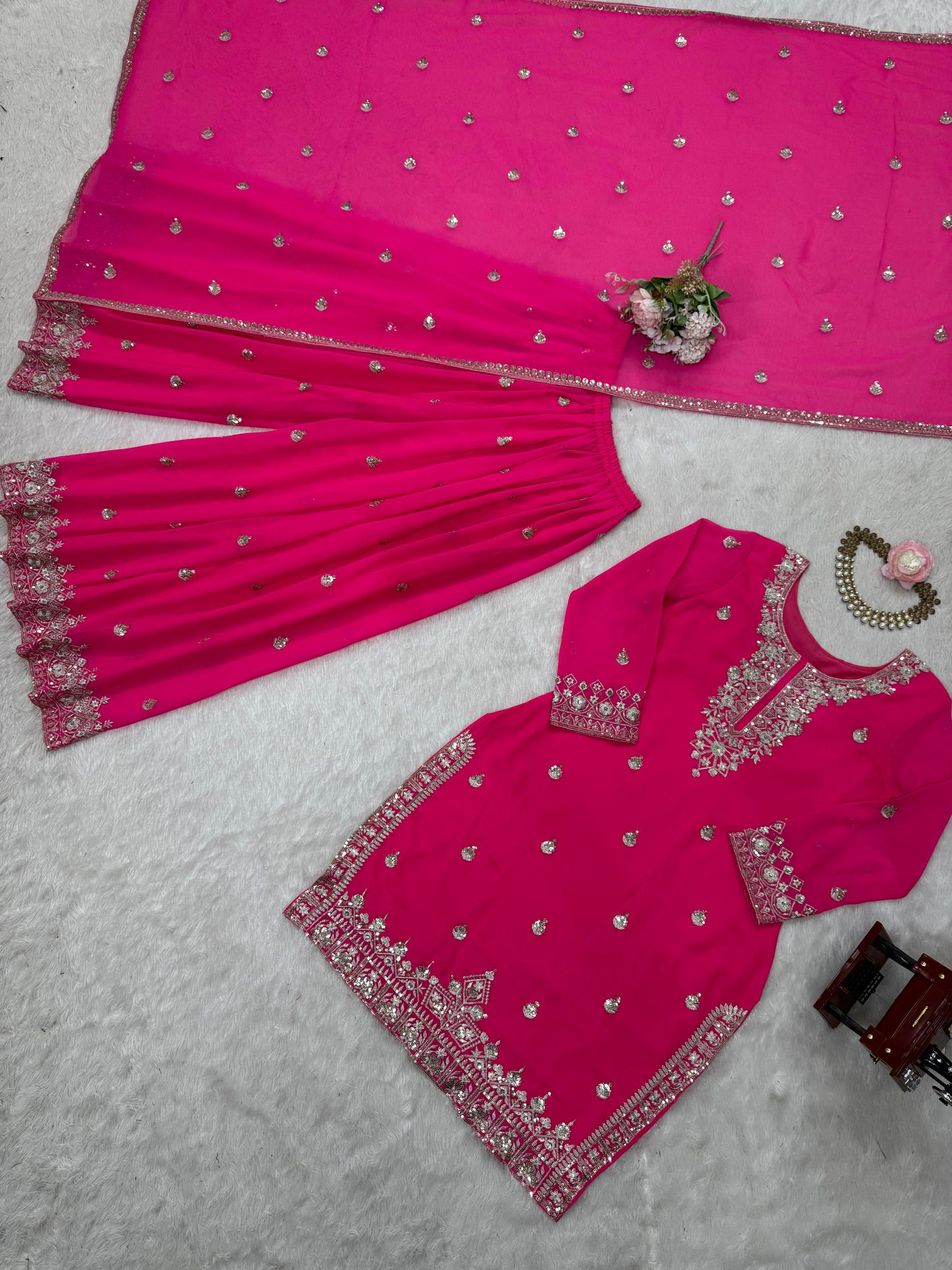 Pink Color Georgette Fabric Dress