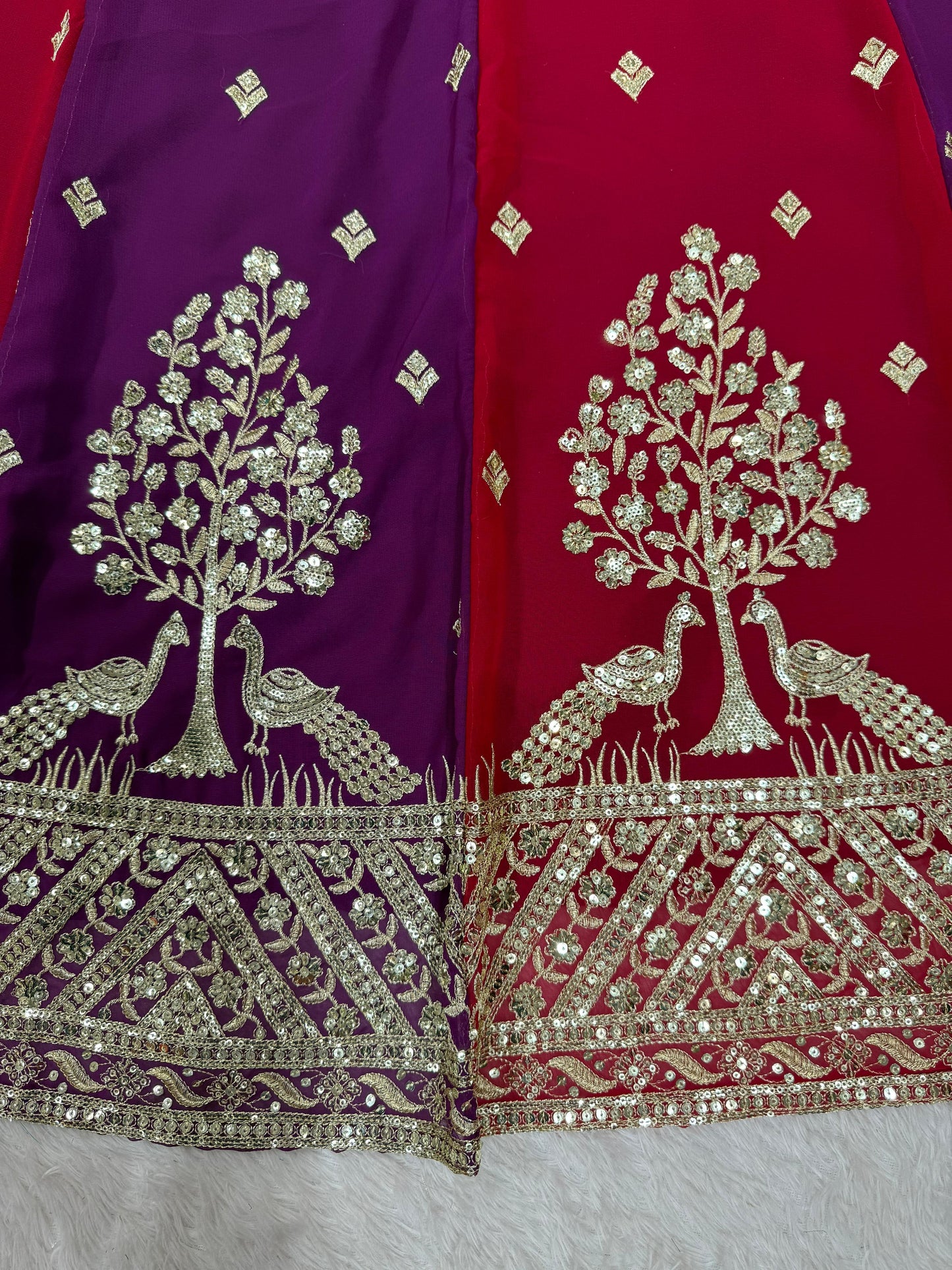 beautiful colorful lehenga choli in goergette fabric