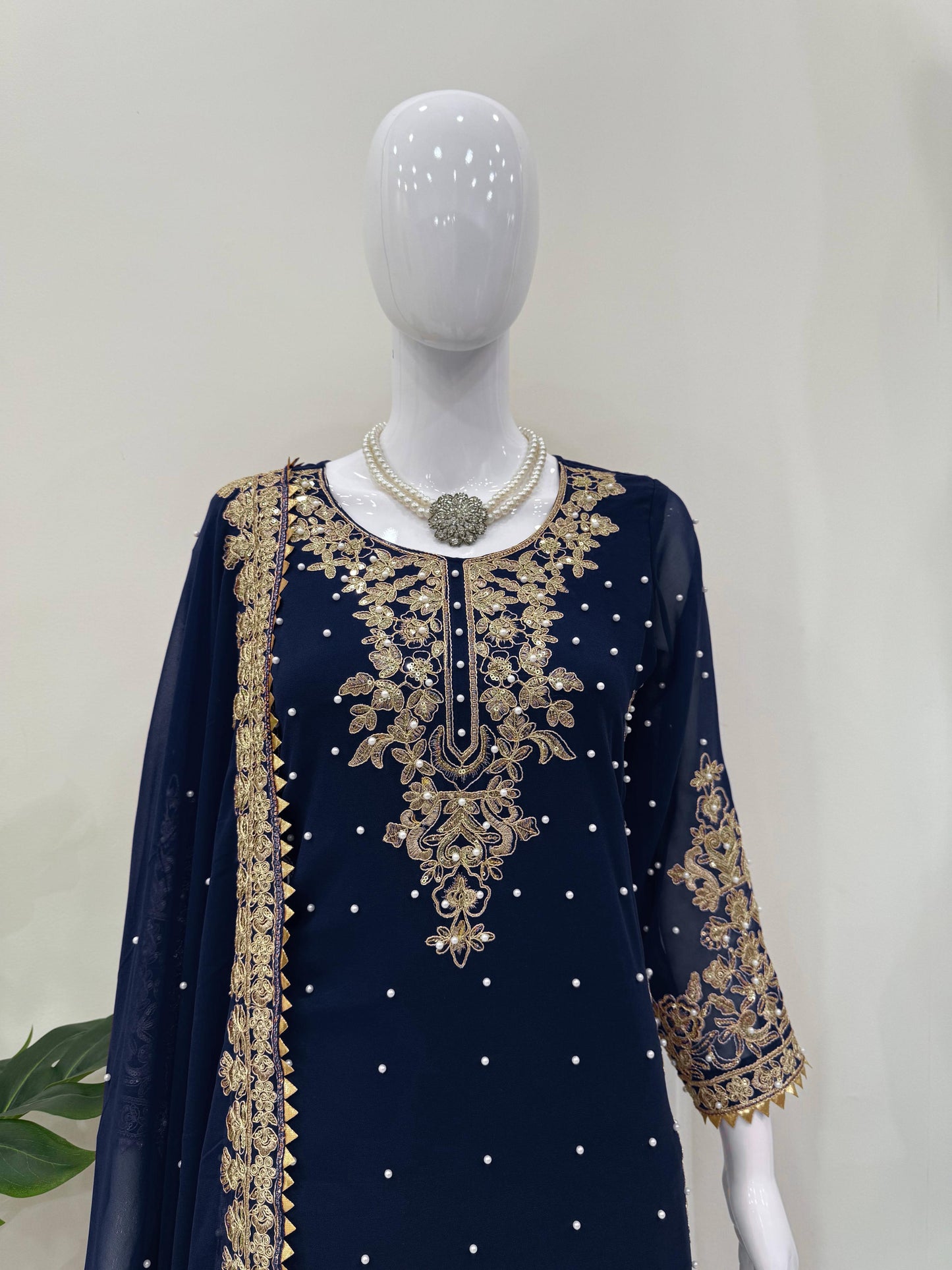 Blue Color Beautiful Georgette FAbric Plazo Dress