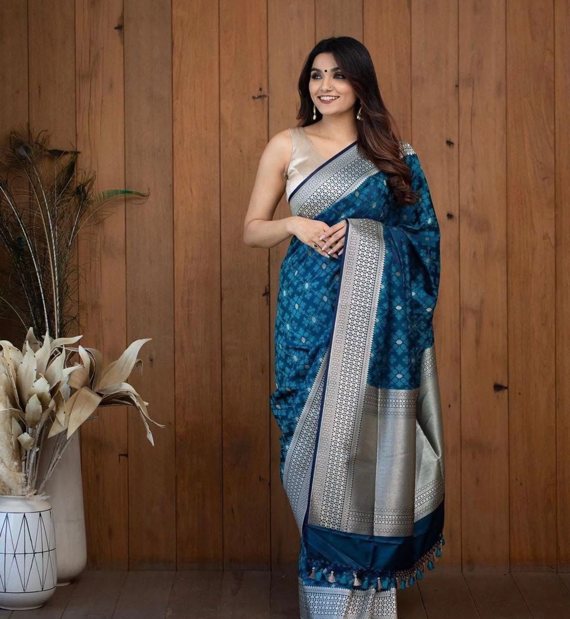 Blue Color Beautiful Daily Wear Use SAree