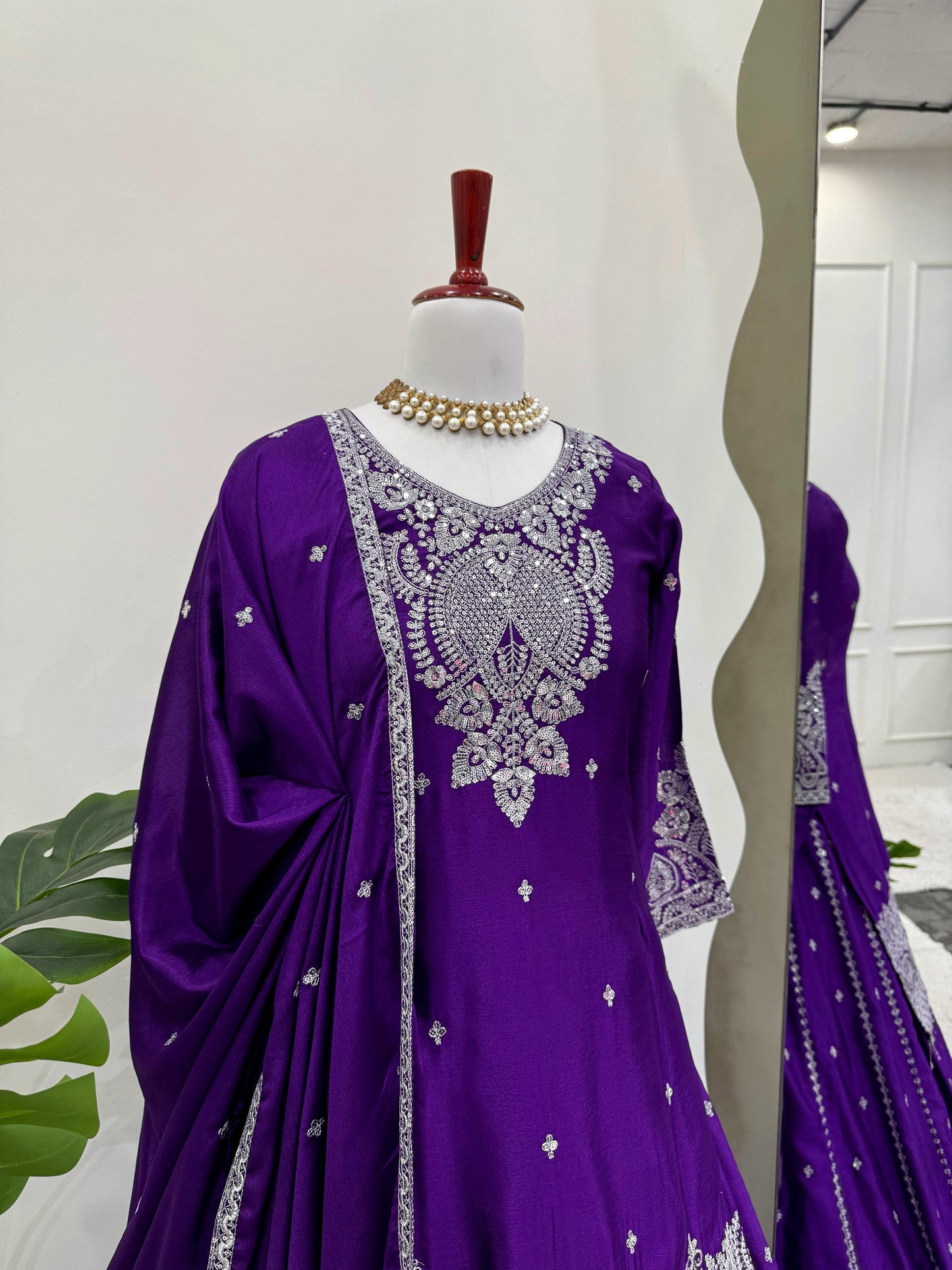 Purple Color Beautiful Partywear lehenga choli