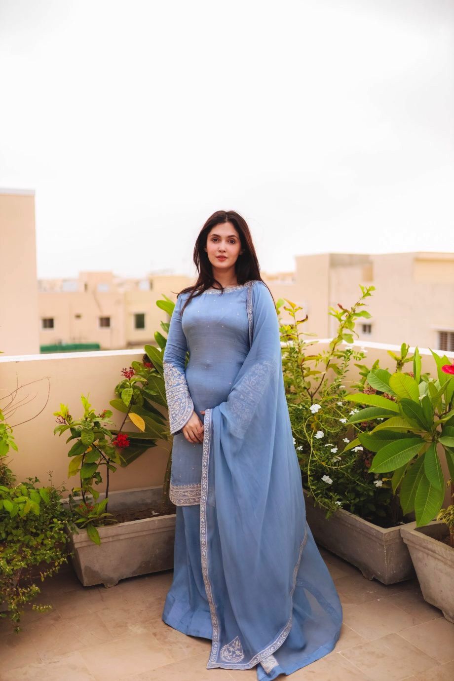 BLue Color Beautiful Simple and sobar partywear dress