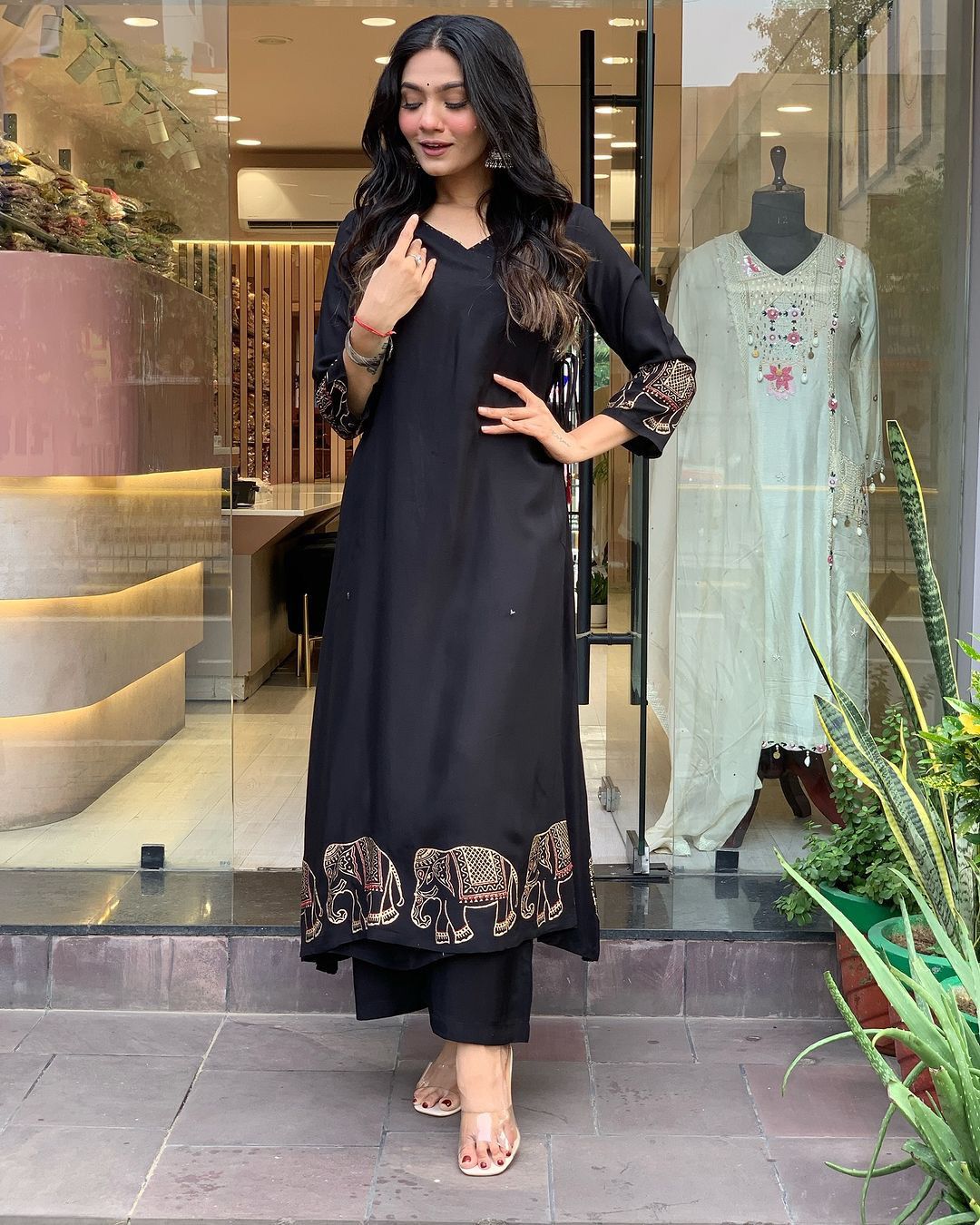 Black Color Beautiful Summer Wear Co-ord Set
