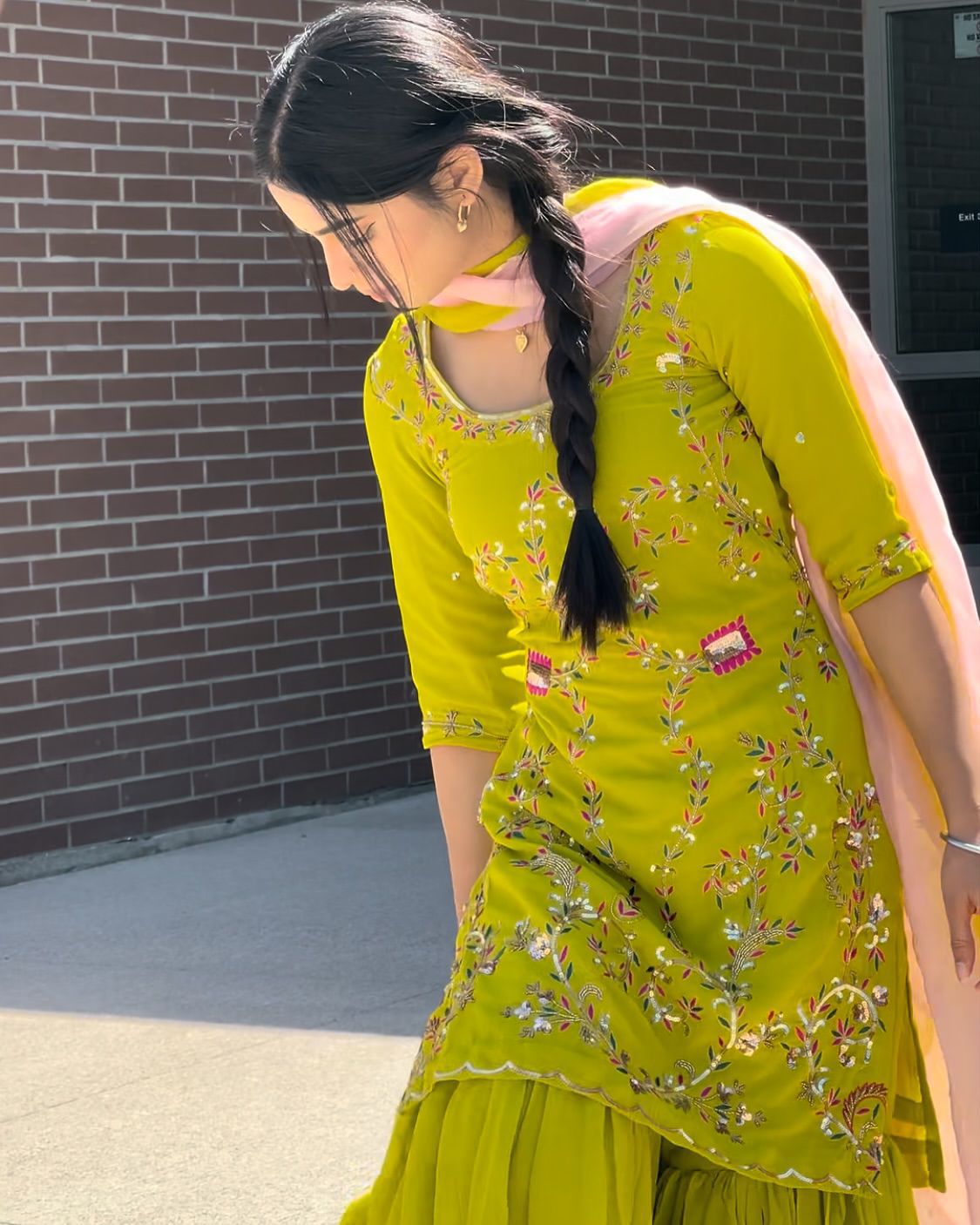 Sharara Dress in Georgette Fabric For haldi function