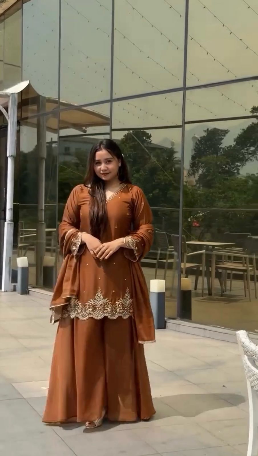 Golden Color Beautiful Partywear Dresss