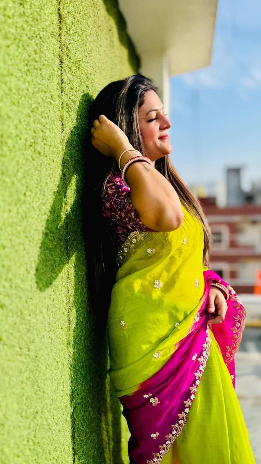 Beautiful Chiffon FAbric Saree for weeding wear