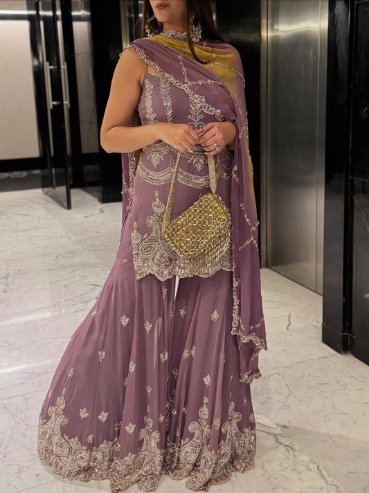 Purple Color Beautiful Sharara Dress