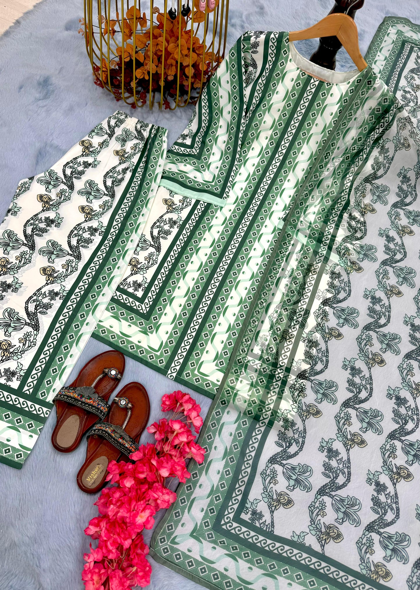 light Green Color Beautiful Summer WEar Dress in Crape Fabric