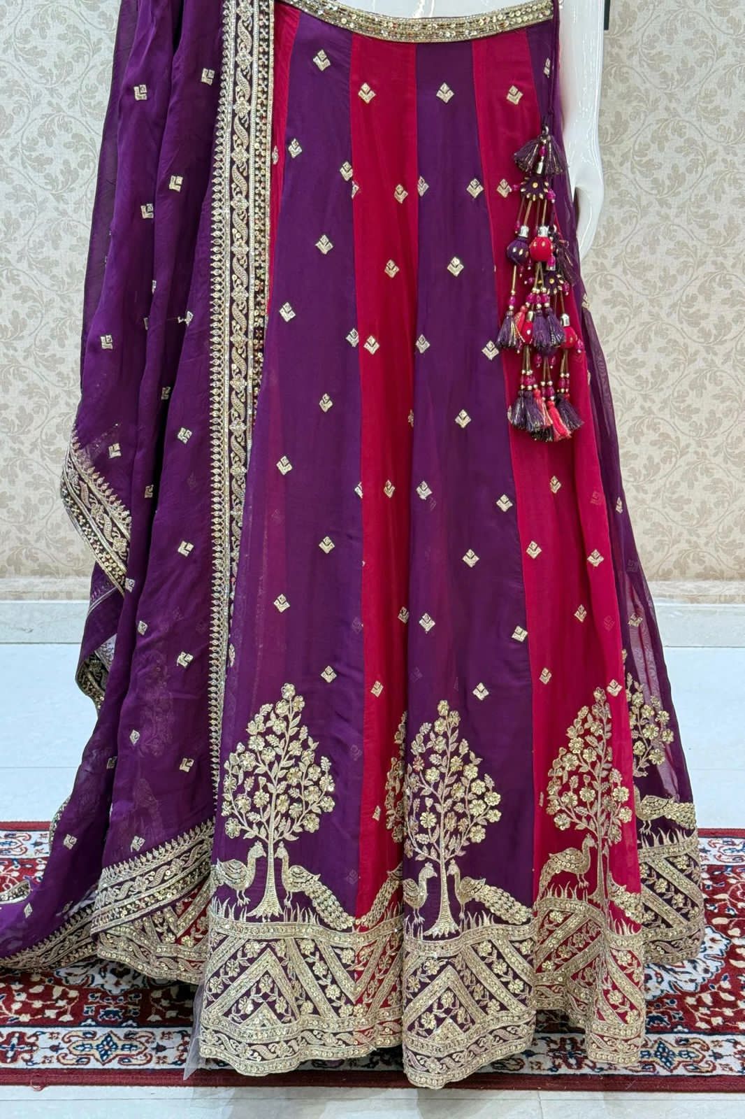 beautiful colorful lehenga choli in goergette fabric