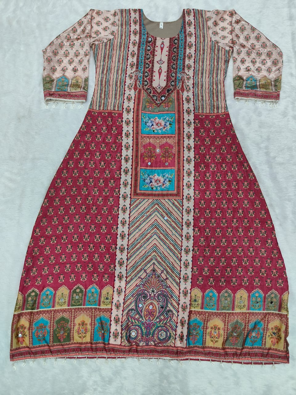 Summer Wear Dress in Chinon Fabric