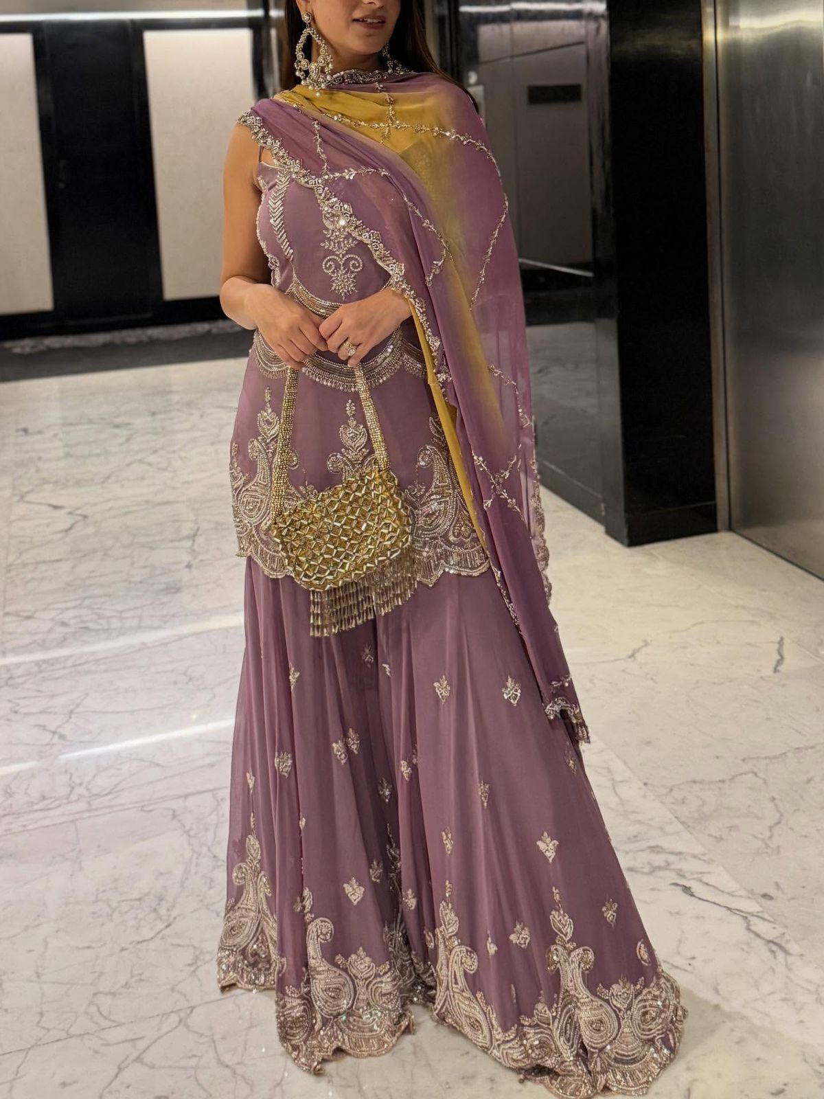Purple Color Beautiful Sharara Dress