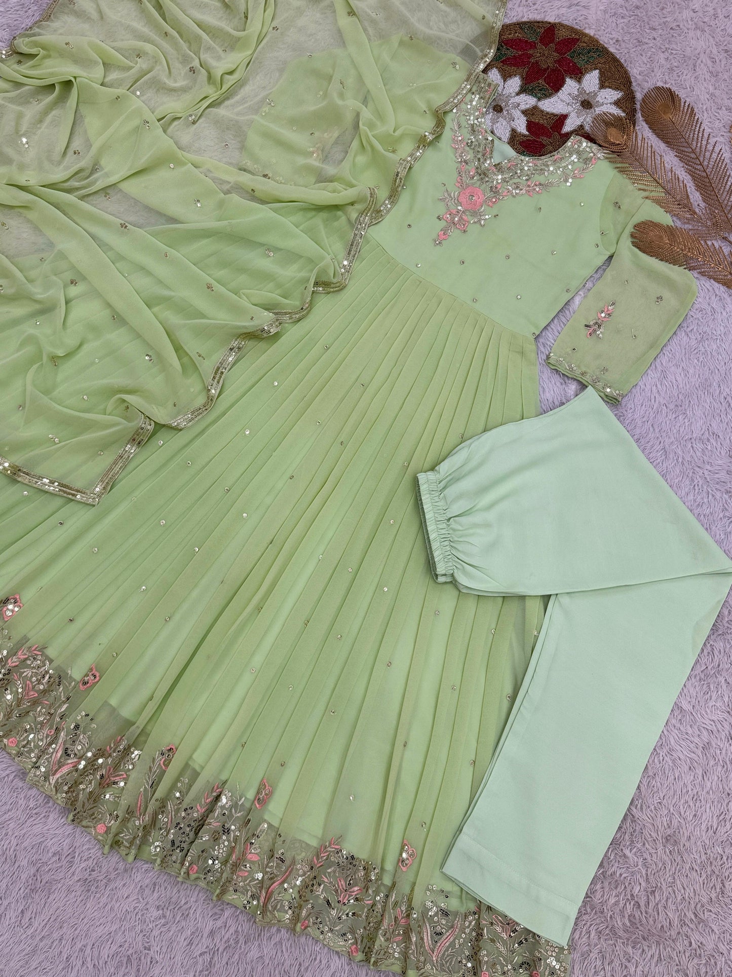 Pista Color Designer dress in Georgette FAbric