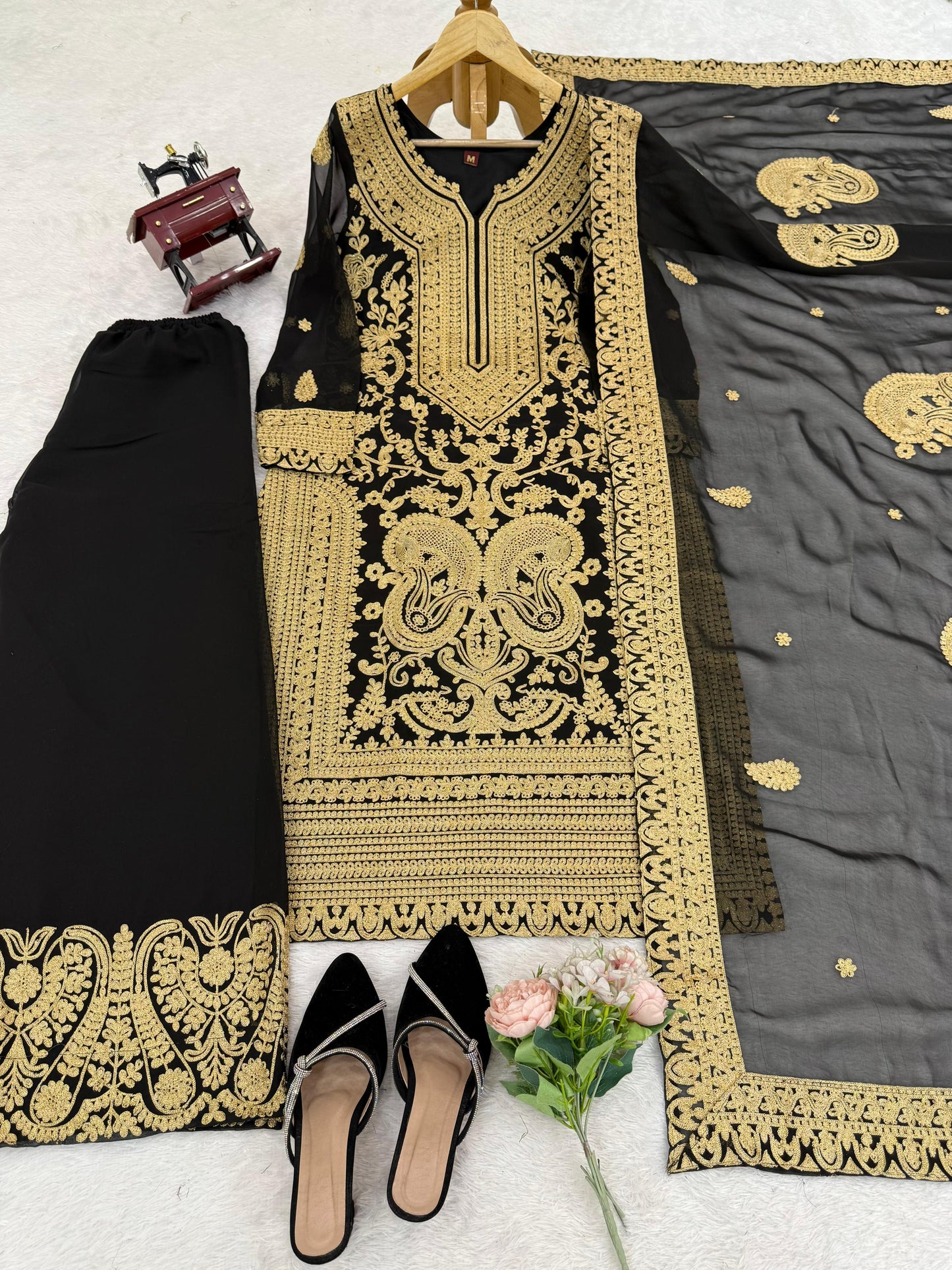 Black Color Beautiful Partywear Dress in Georgette Fabric