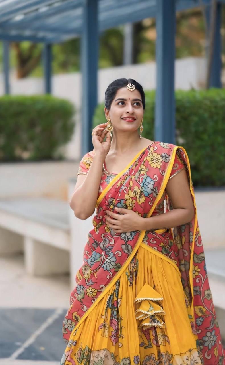 Kalamkari Lehenga Choli in cotton fabric