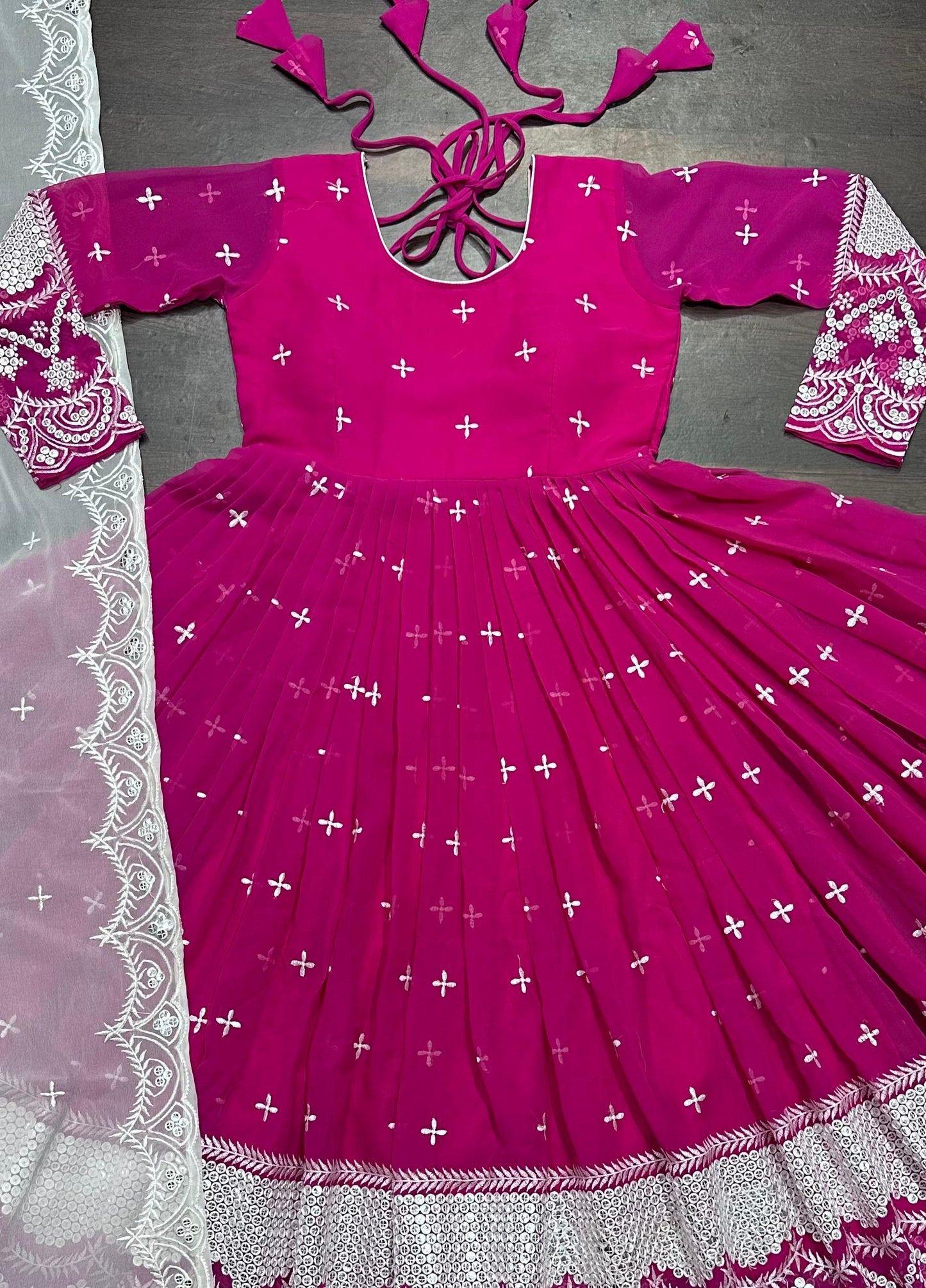 Designer Anarkali Suit Is Luxury Clothing Considered To Be High Quality Made By Thread-Sequins Embroidery