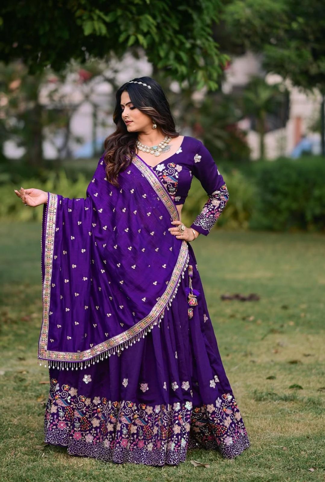 Festival Lehenga Choli in chinon silk fabric