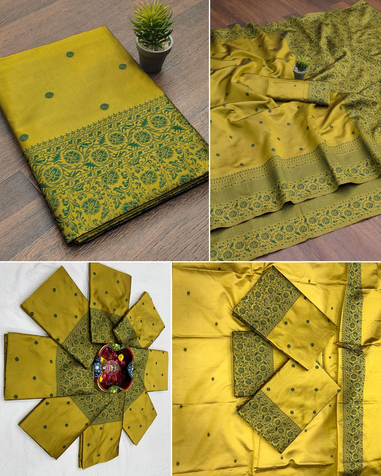 yellow color beautiful daily wear saree
