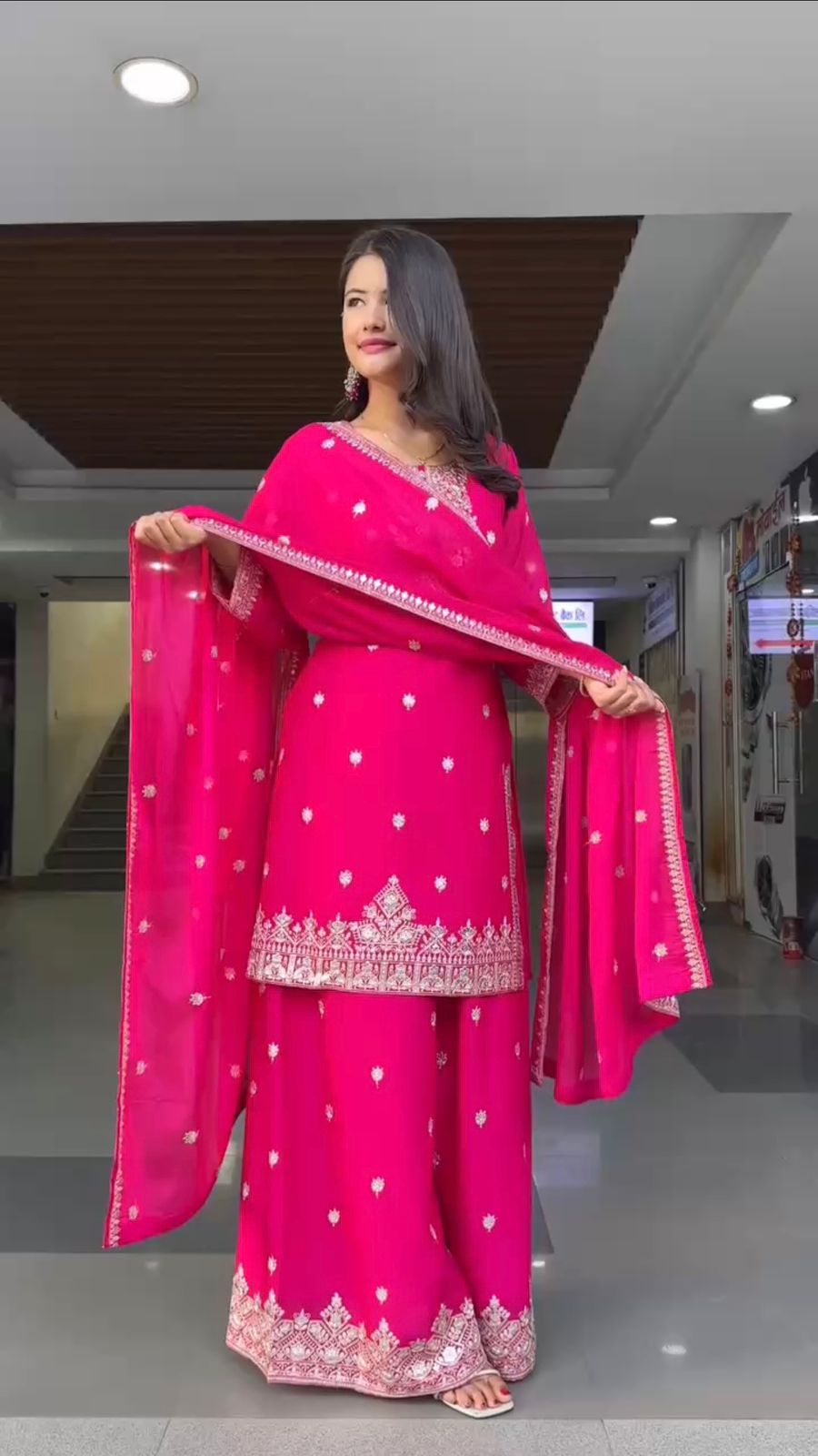 Pink Color Georgette Fabric Dress