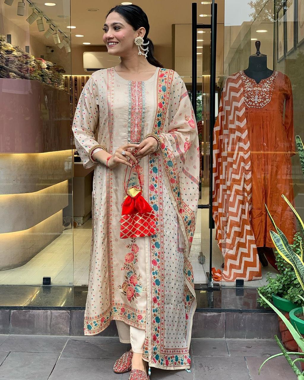 Multi Color Beautiful Partywear Dress