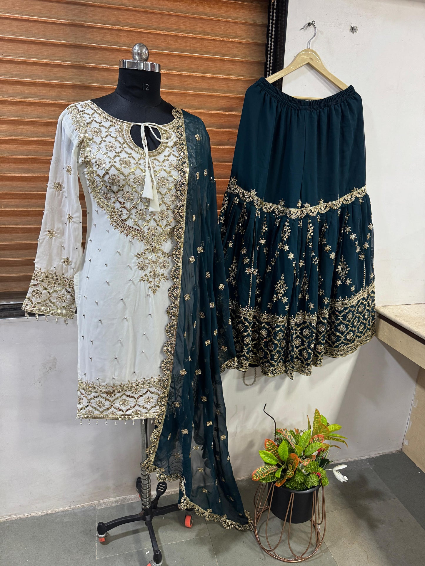Party Wear Look Top-Plazzo And Dupatta With Heavy Embroidery Work