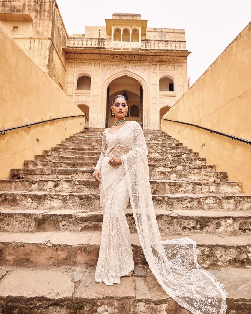 Beautiful Partywear Saree in Net FAbric For Wedding Wear