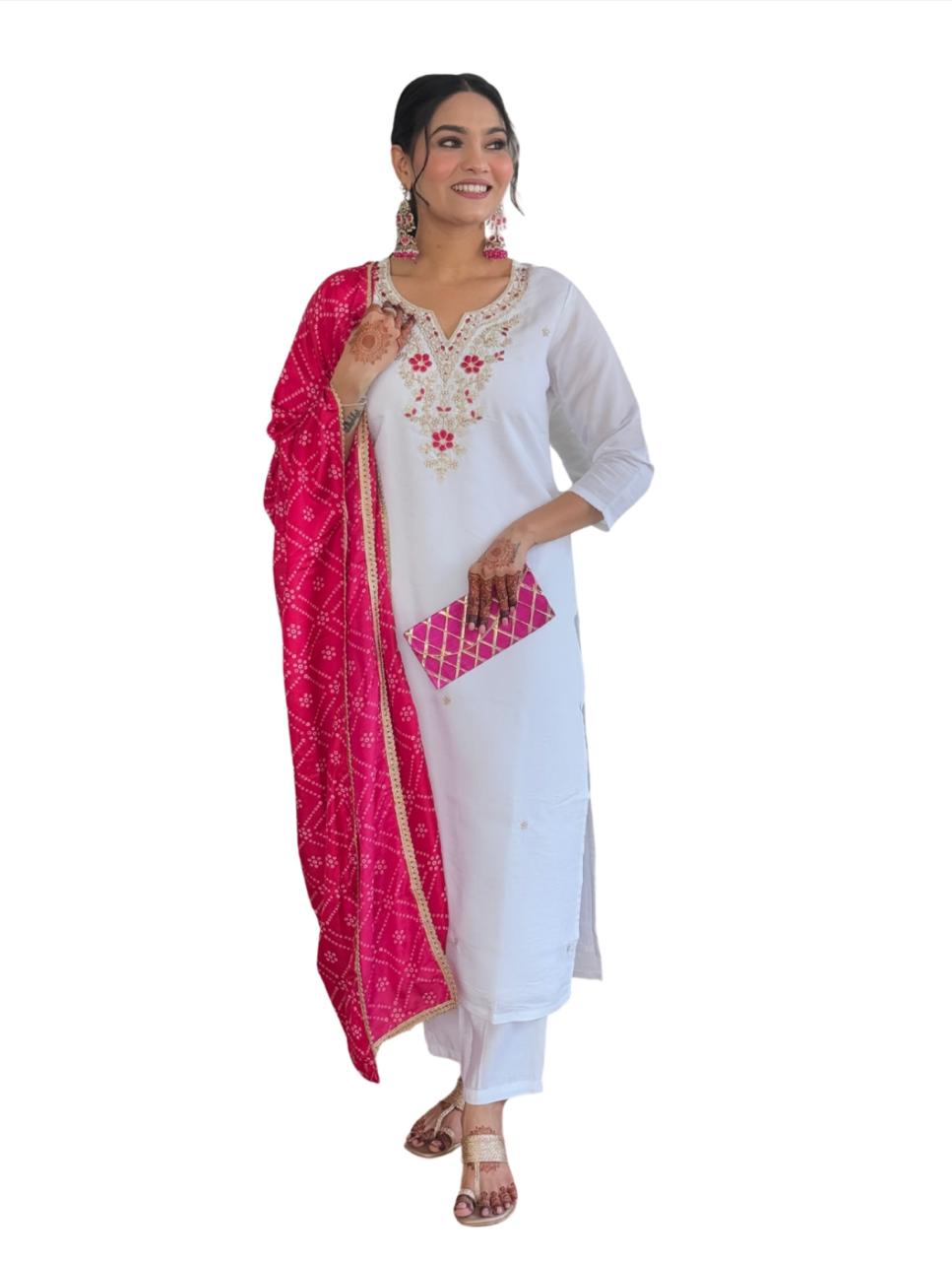 White Color Beautiful Partywear Dress for regular wear