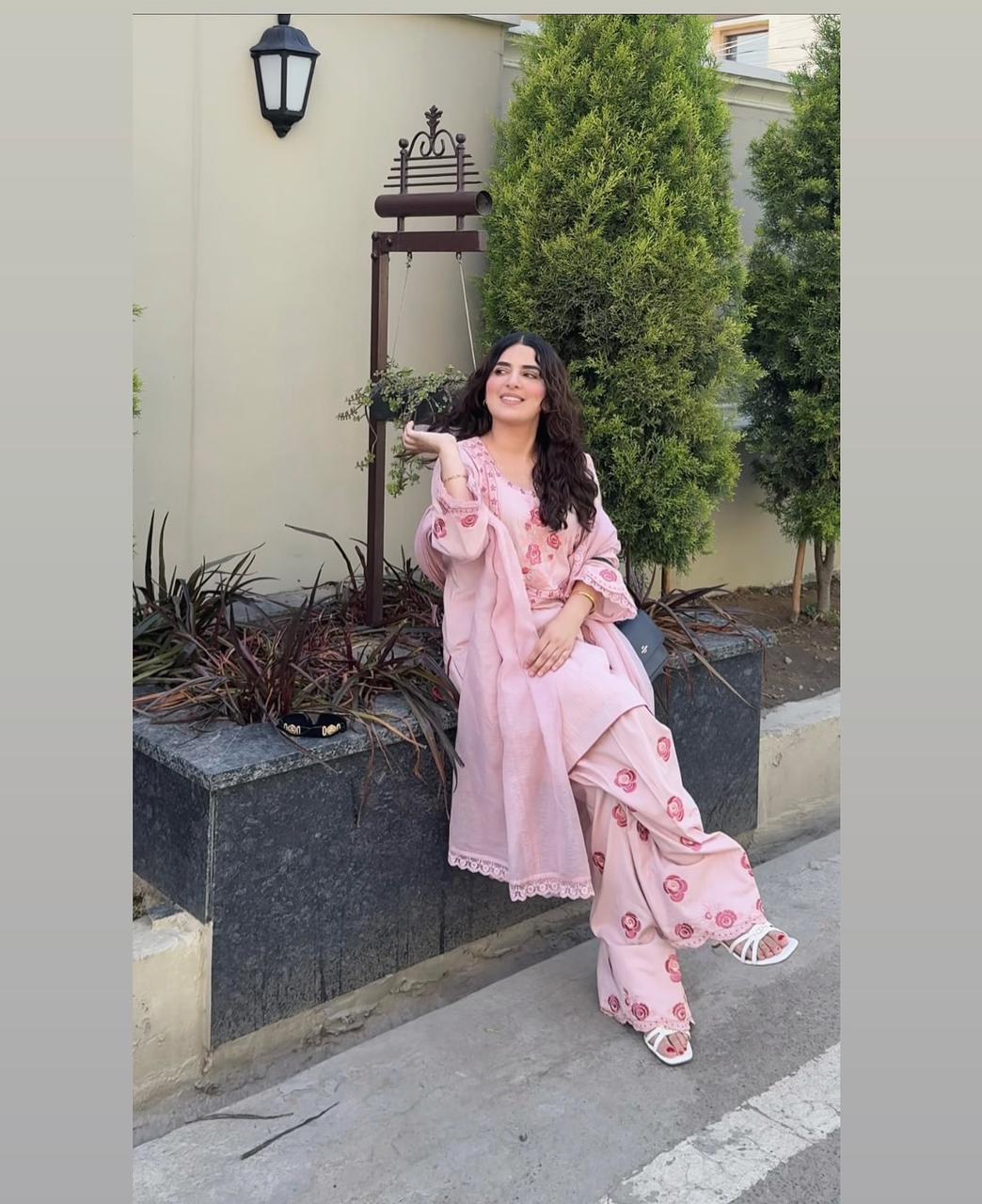 Party Wear Look Pure Natural Crepe Top & Farshi Palazzo With Dupatta Set