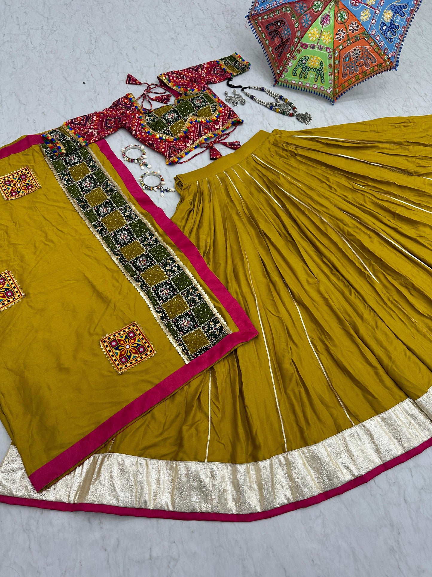 Navratri Special Pure Cotton Lehenga Choli With 6 Meter Big Flair