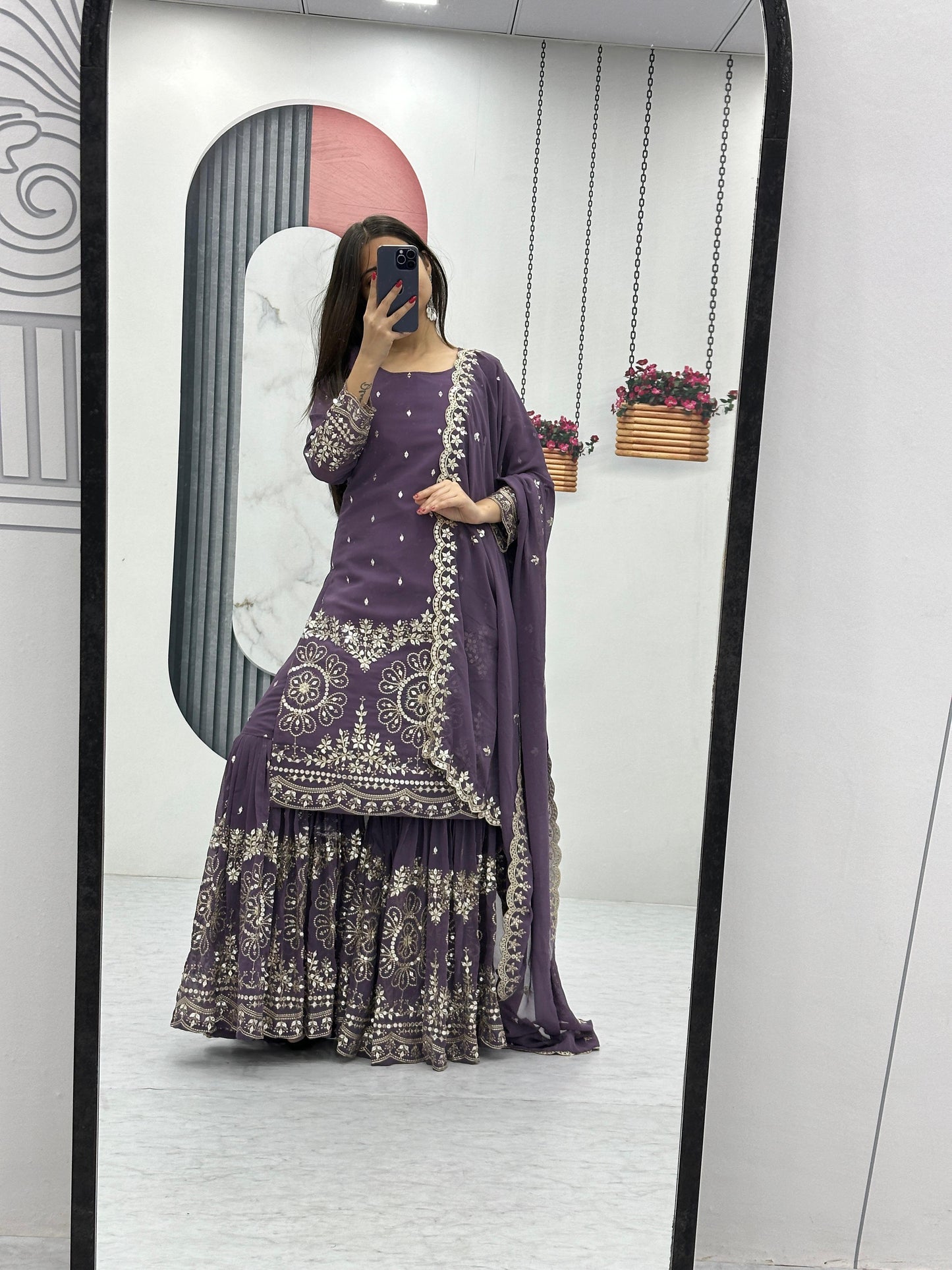 Beautiful Sharara Suit For Party Function in Georgette Fabric