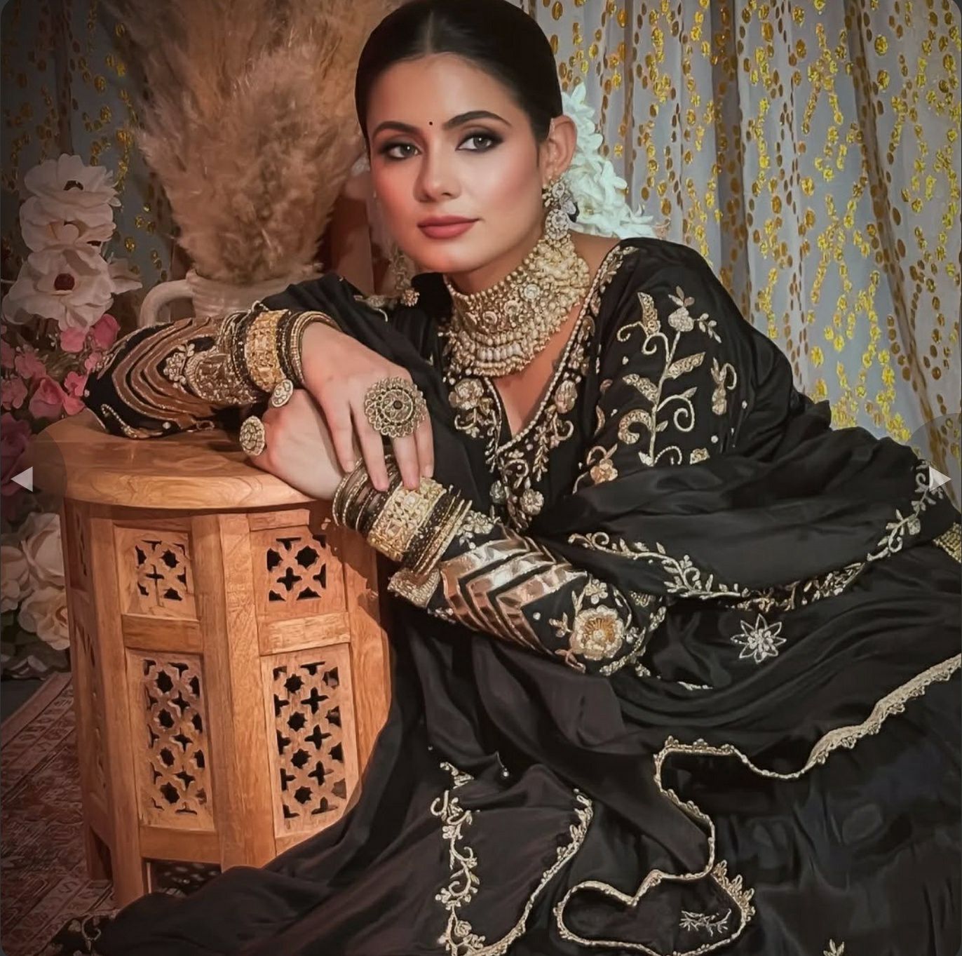 Black Color Beautiful Silk Dress in Top + lehenga with dupatta set
