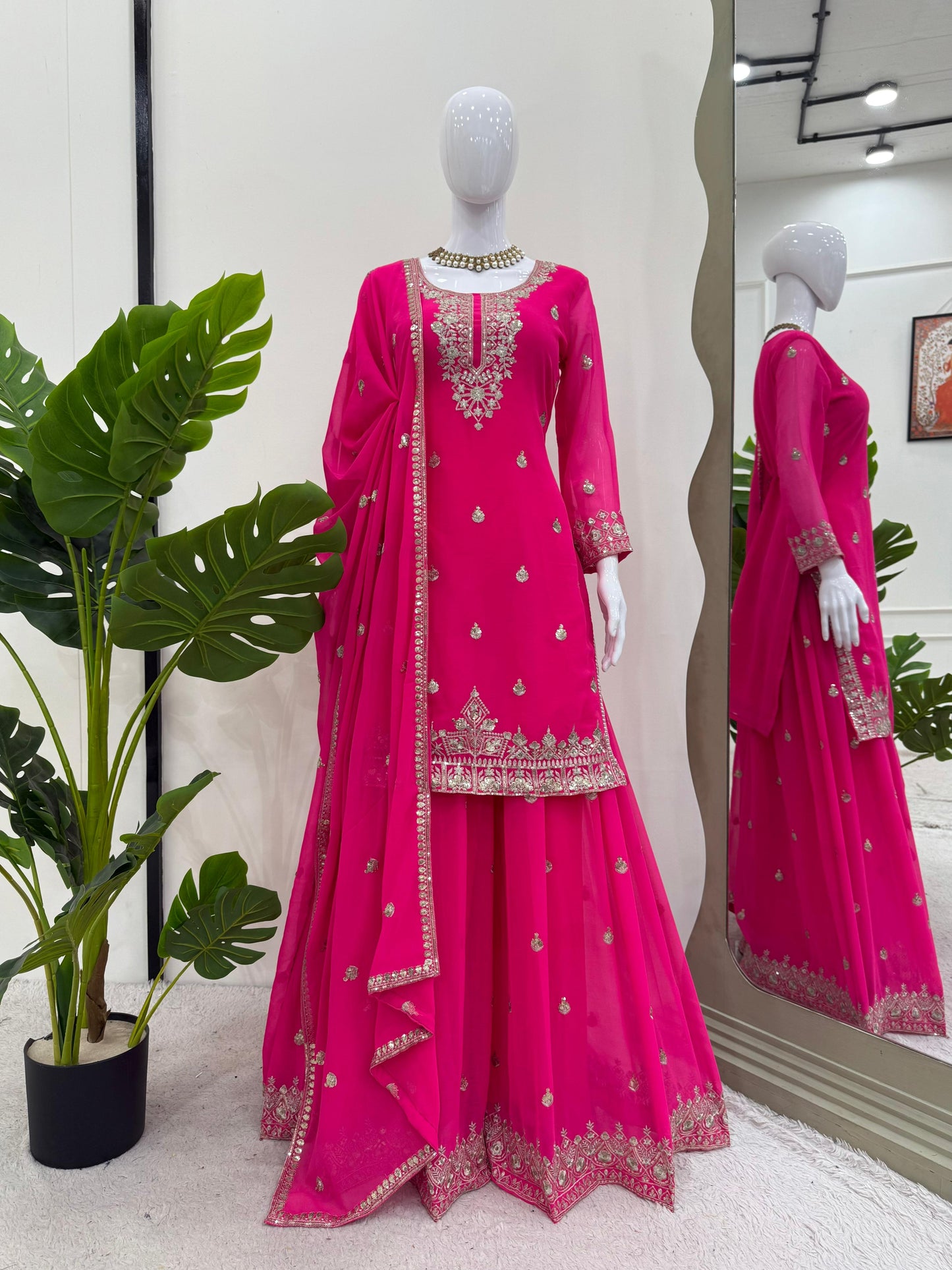 Pink Color Georgette Fabric Dress
