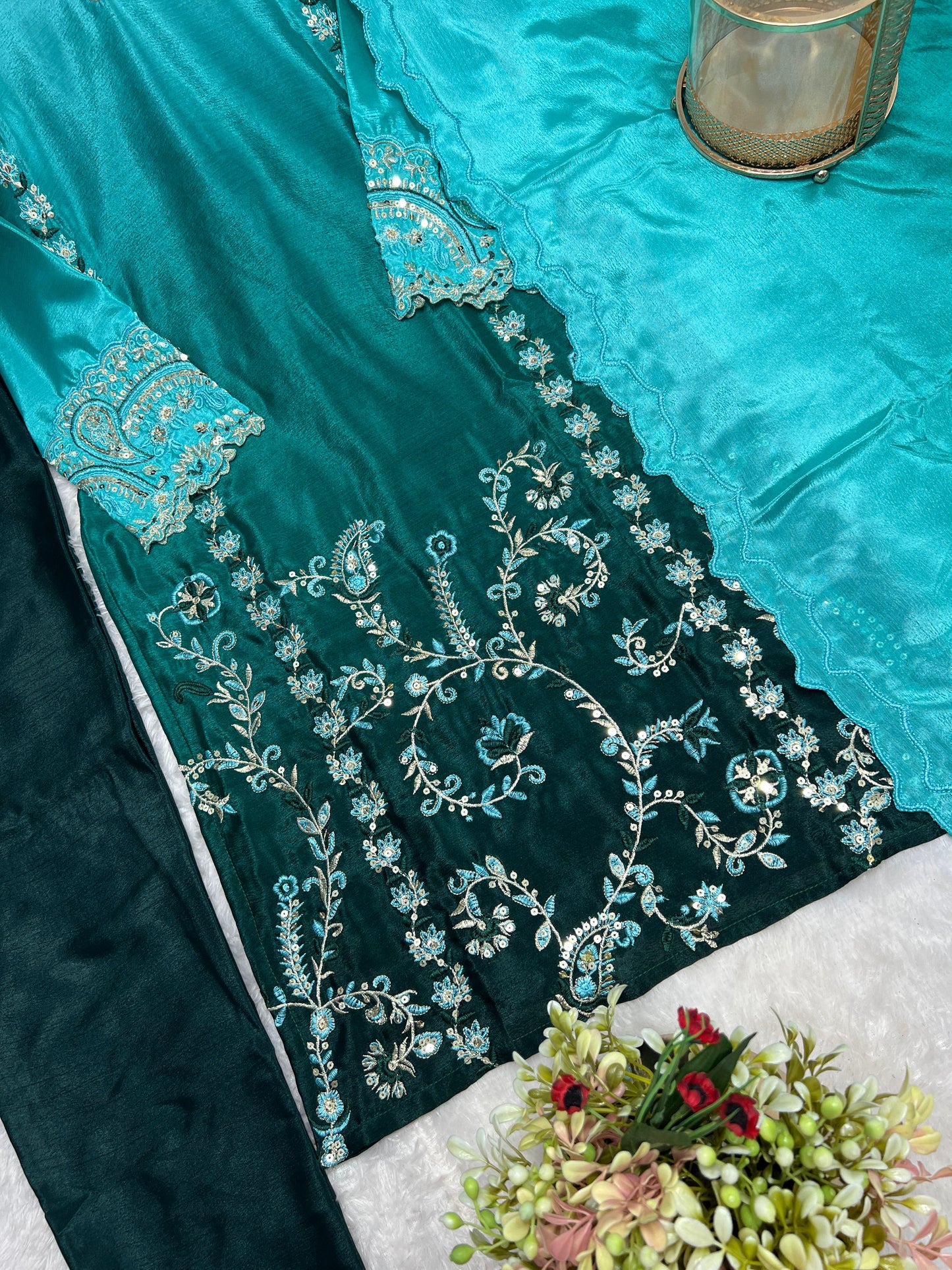 3 Piece Kurti With Bottom And Beautiful Dupatta