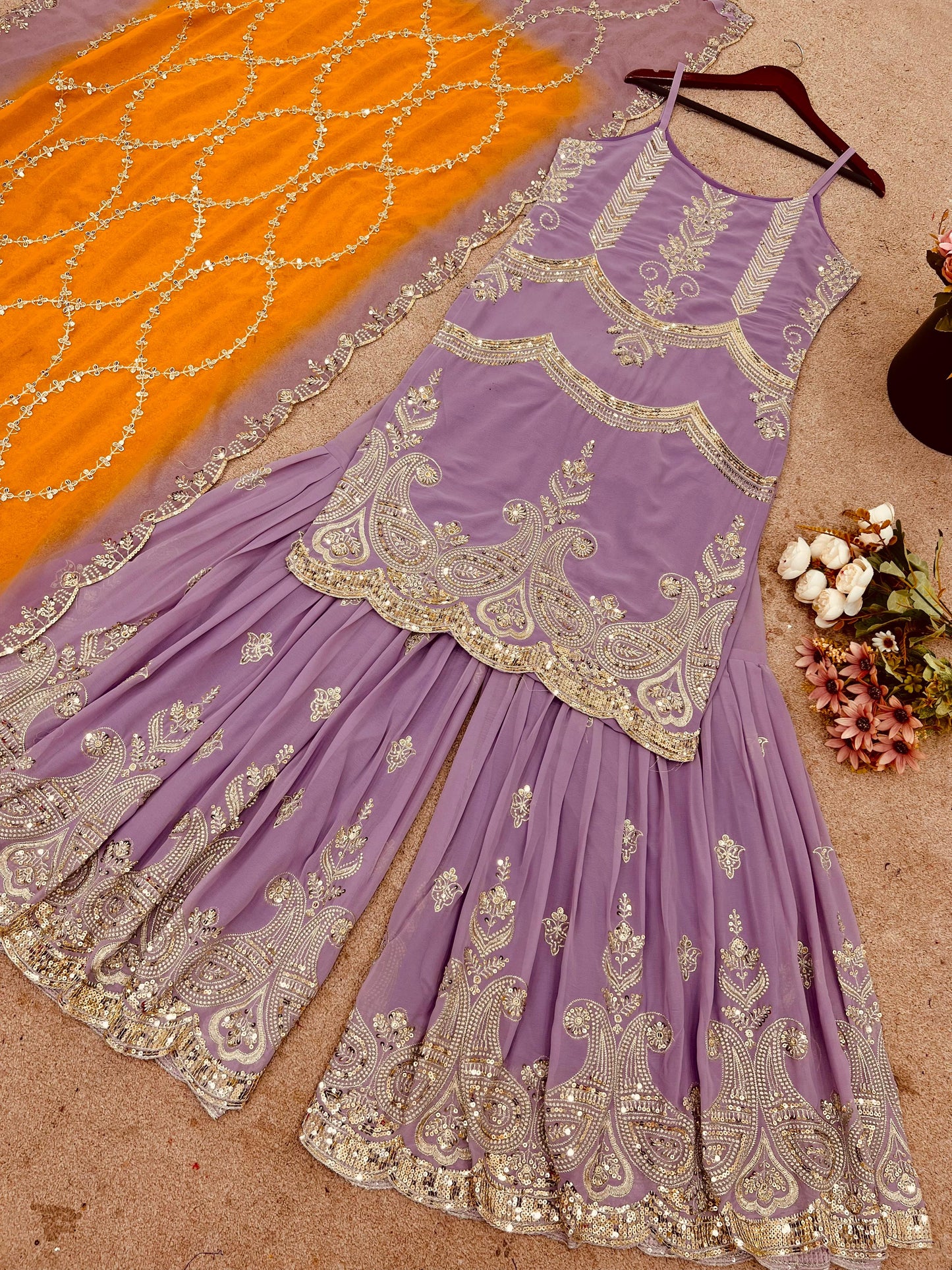 Purple Color Beautiful Sharara Dress