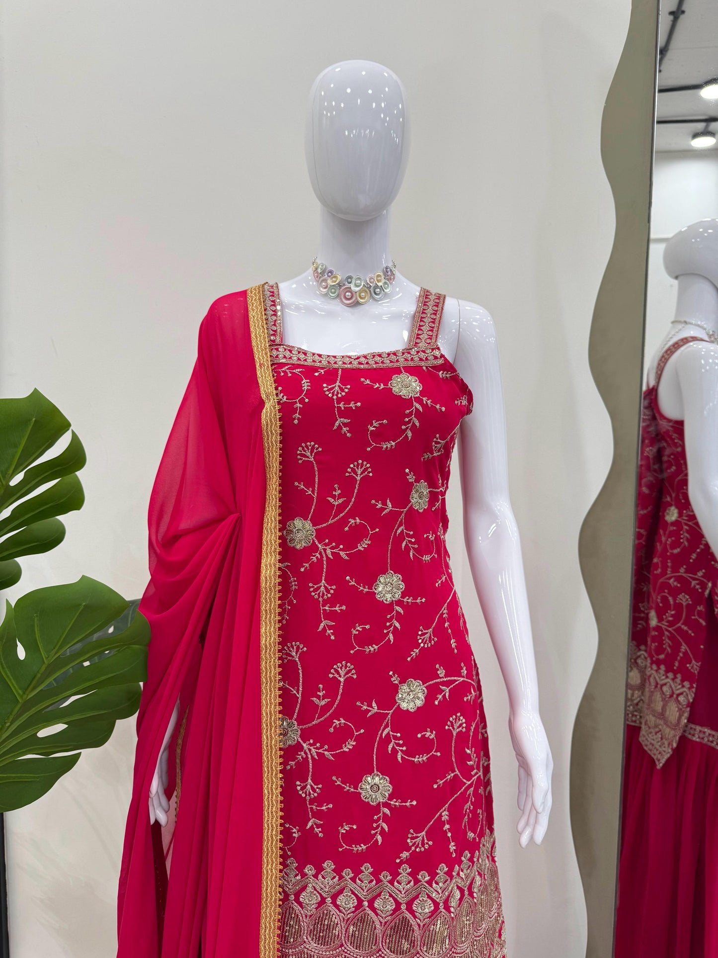 Pink Color Sharara Dress in GEorgette FAbric
