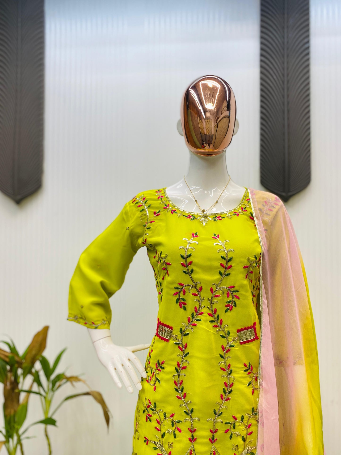 Sharara Dress in Georgette Fabric For haldi function
