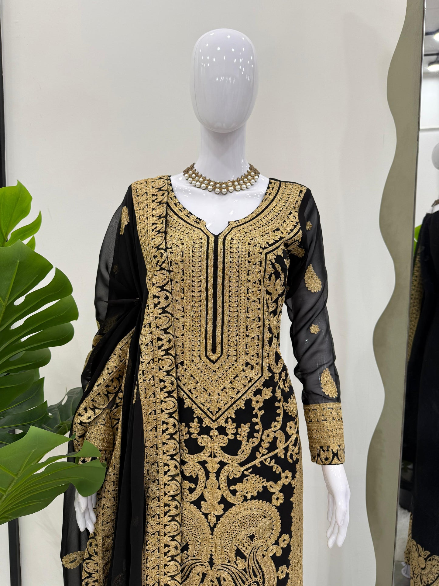 Black Color Beautiful Partywear Dress in Georgette Fabric