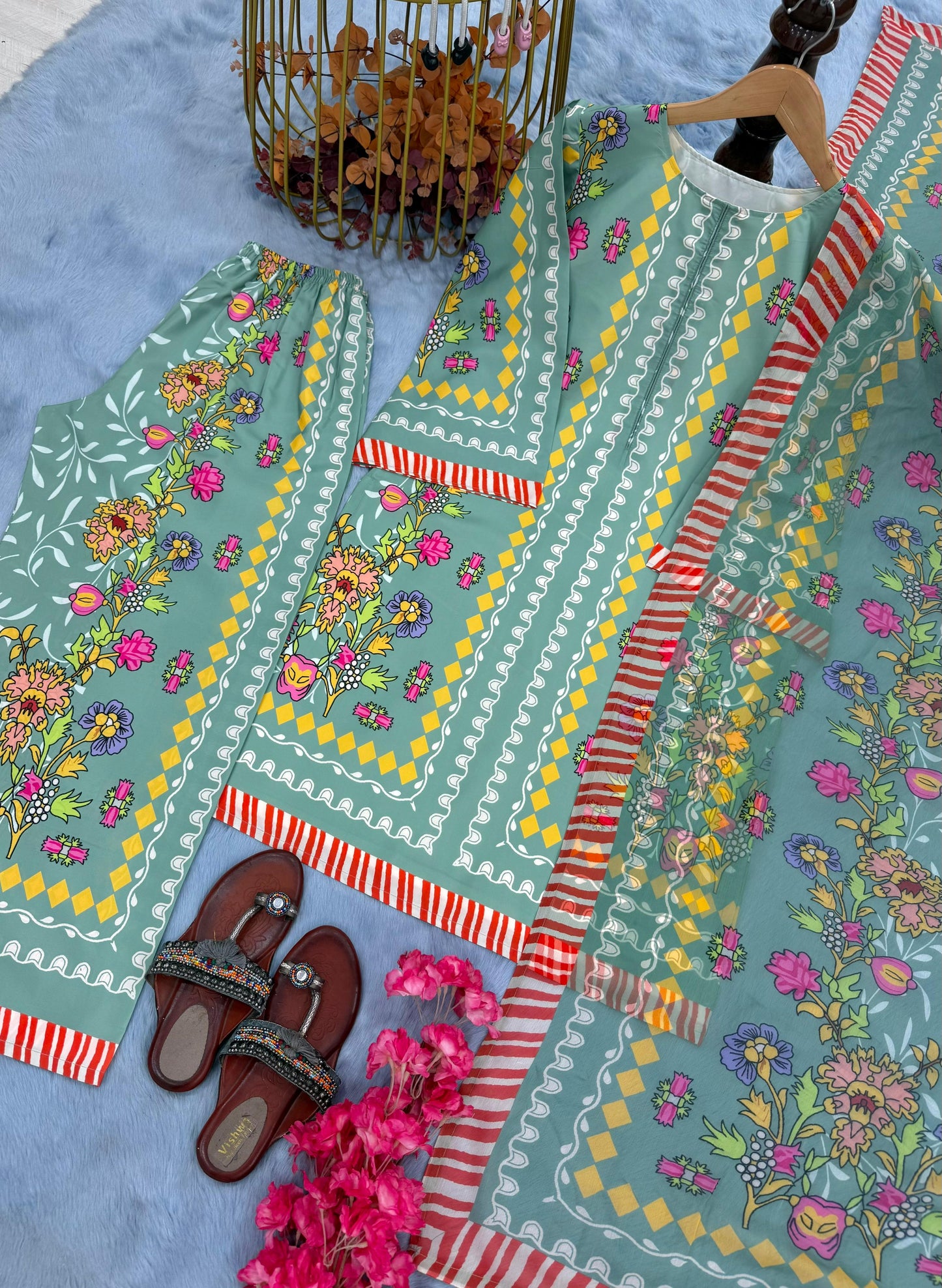 Sky BLue Color Beautiful Summer WEar Dress in Crape Fabric