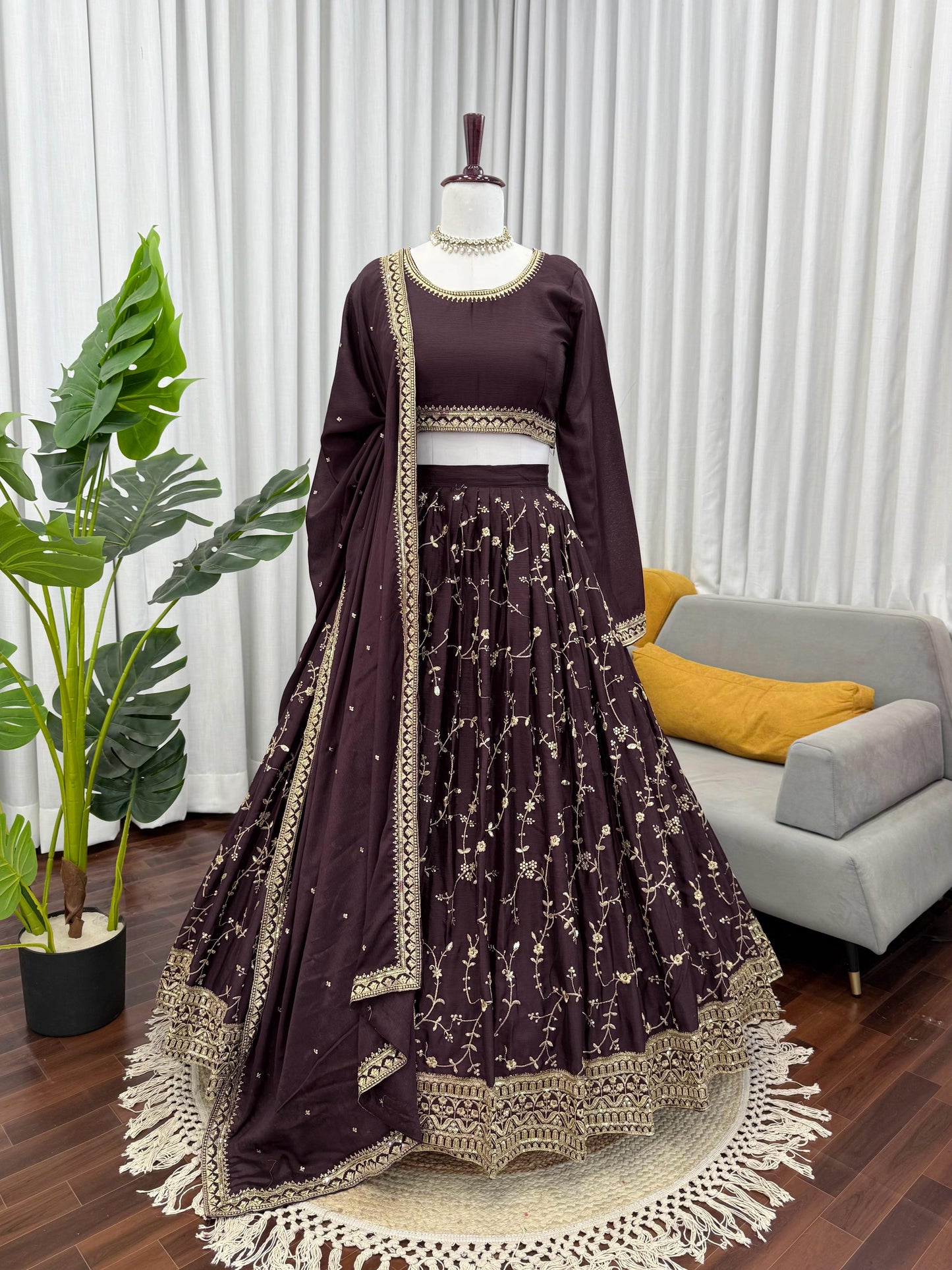 beautiful partywear lehenga choli for wedding function
