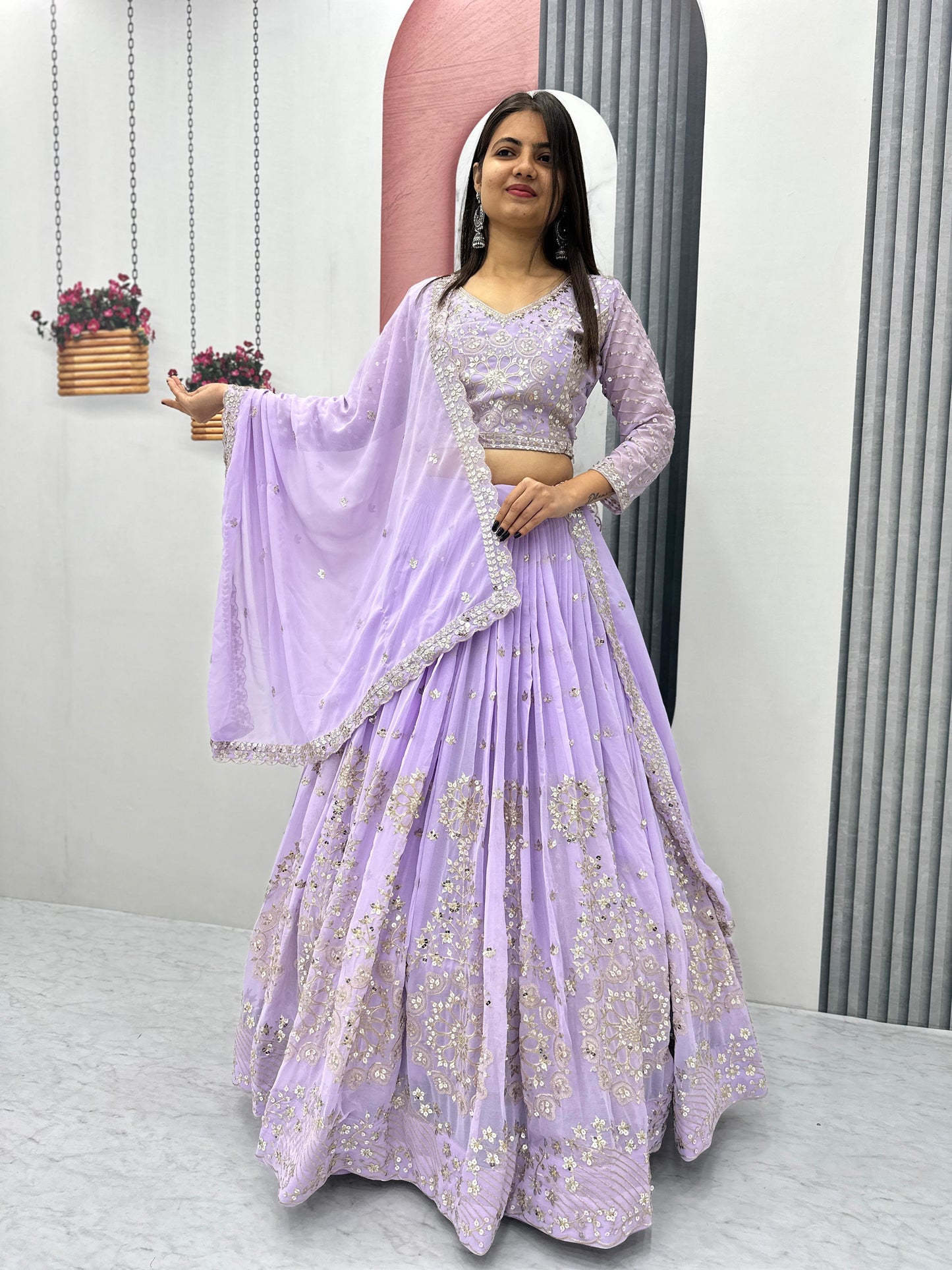 Launching Embroidered Lehenga Choli in georgette fabric