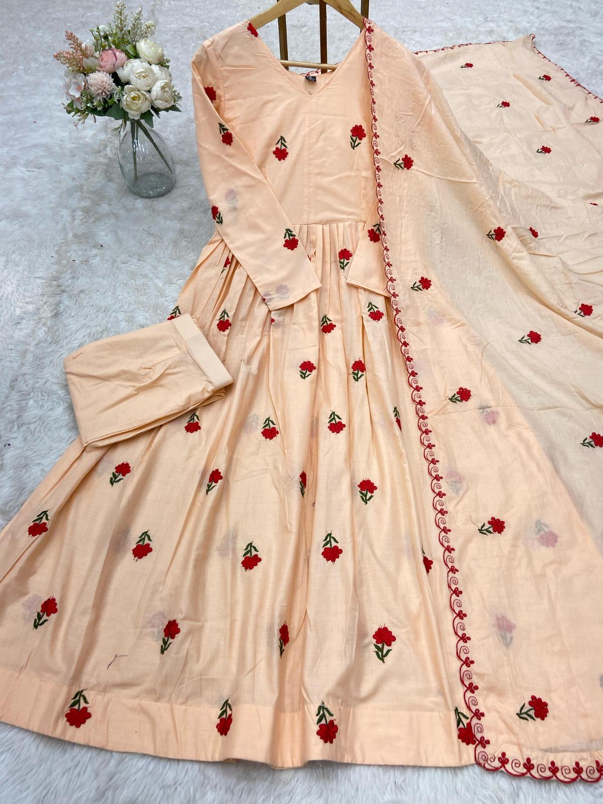 Light Pink Color Beautiful Cotton Dress in Gown