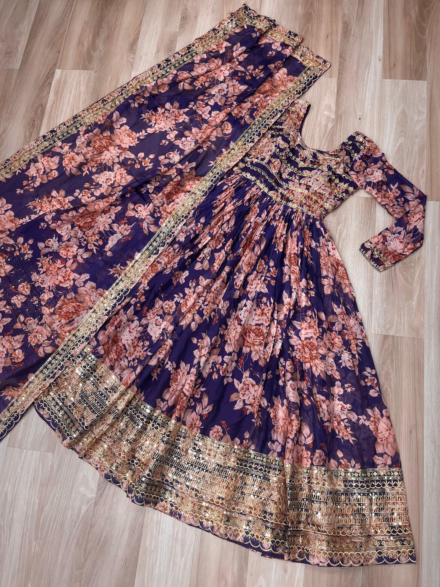 Designer Readymade Gown-Dupatta Collections in Silk Fabric