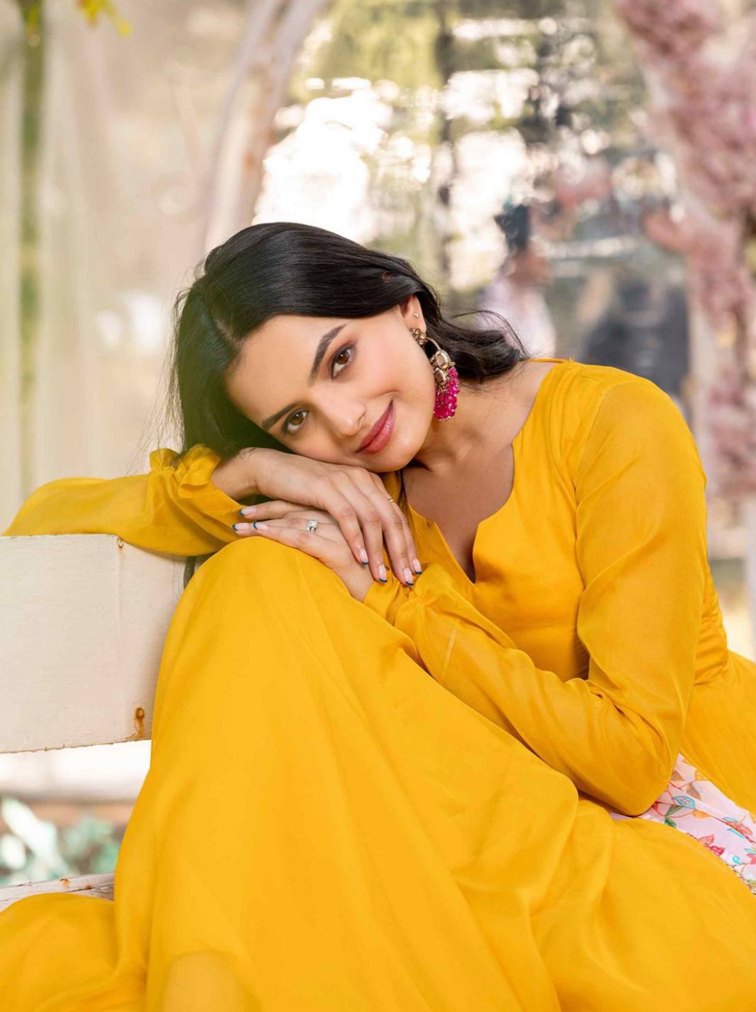 yellow Color Beautiful Anarkali Gown in Georgette Fabric