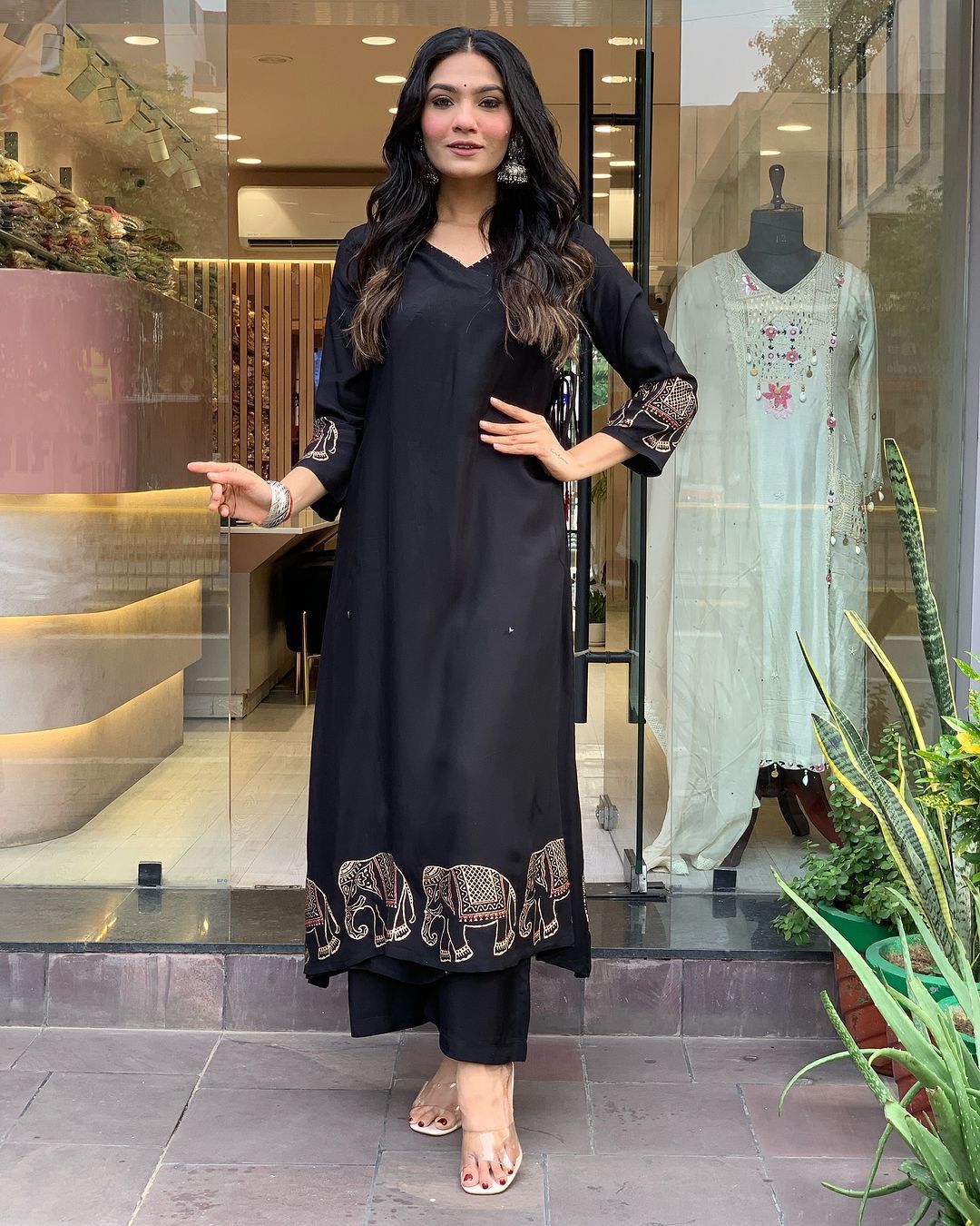 Black Color Beautiful Summer Wear Co-ord Set