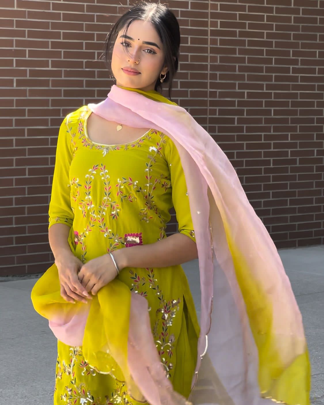 Sharara Dress in Georgette Fabric For haldi function