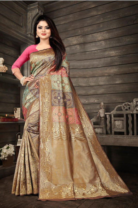 Beautiful Litchi Silk Saree for Partywear or family function