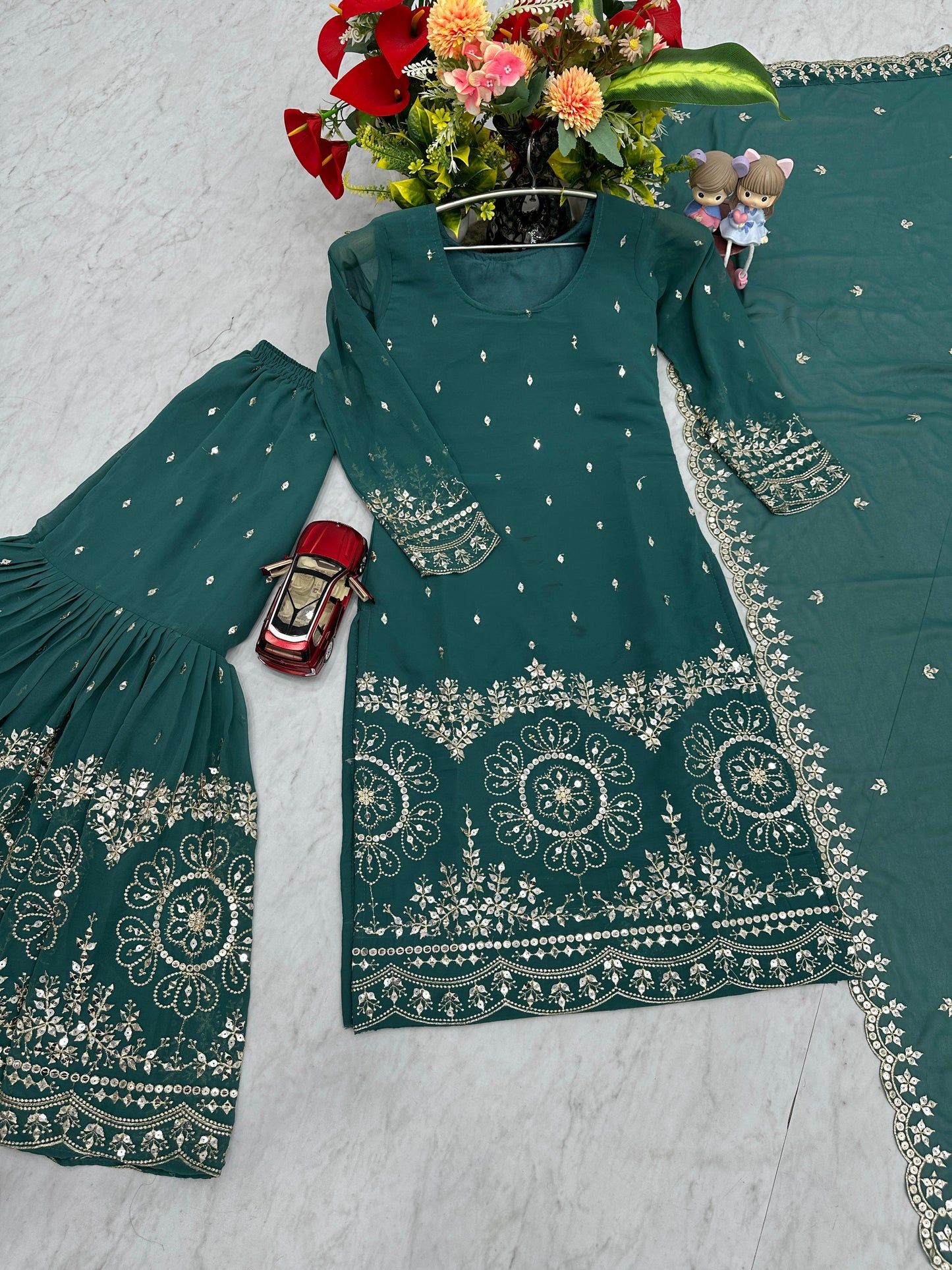 Beautiful Sharara Suit For Wedding Function in Georgette Fabric